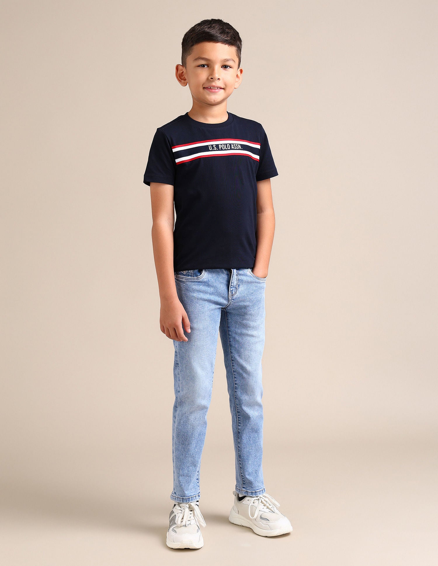 Slim fit Solid Jeans Blue - U.S. Polo Assn. India | Large