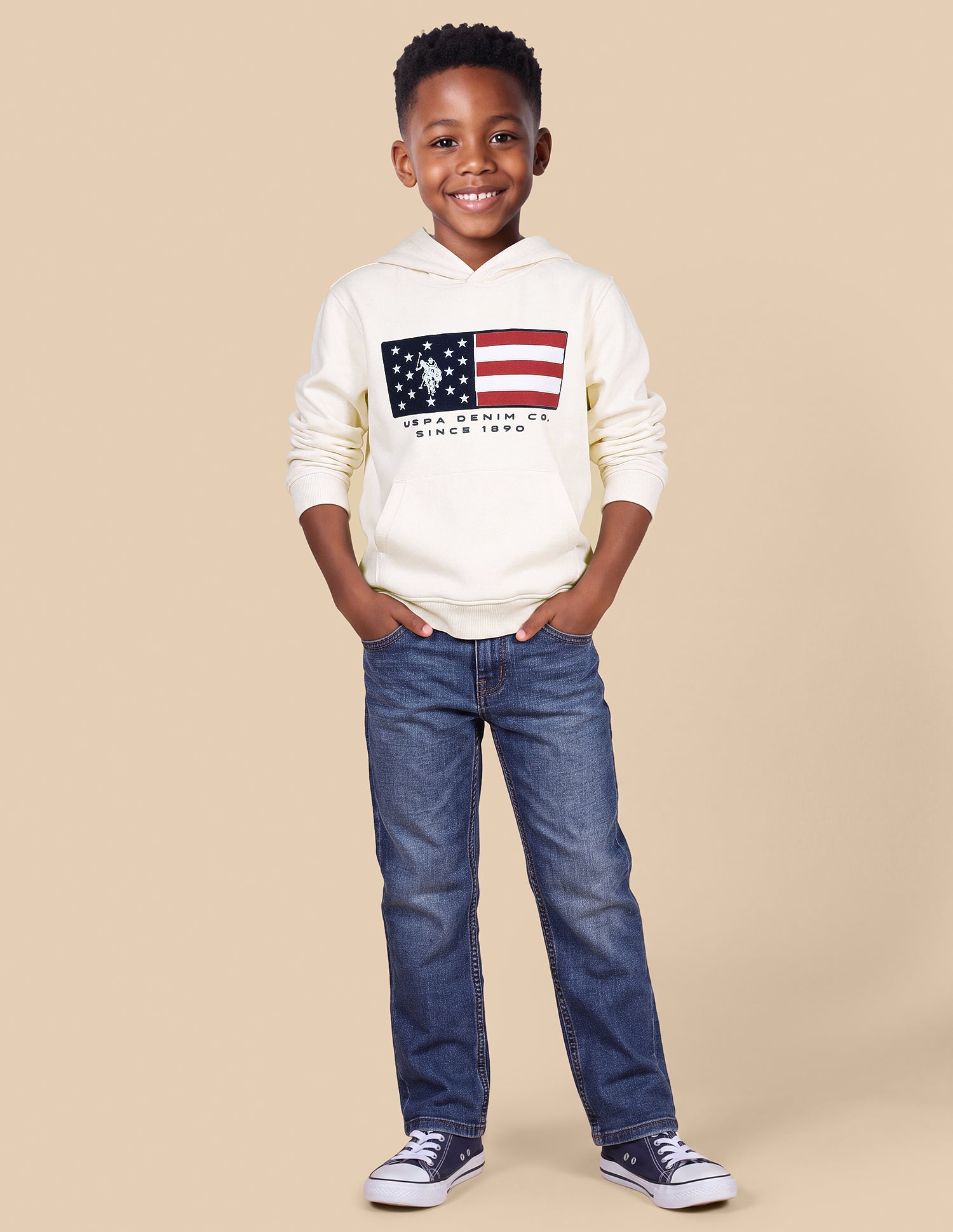 Graphic Brand Printed Regular Fit Sweatshirt Off White - U.S. Polo Assn. India | Large