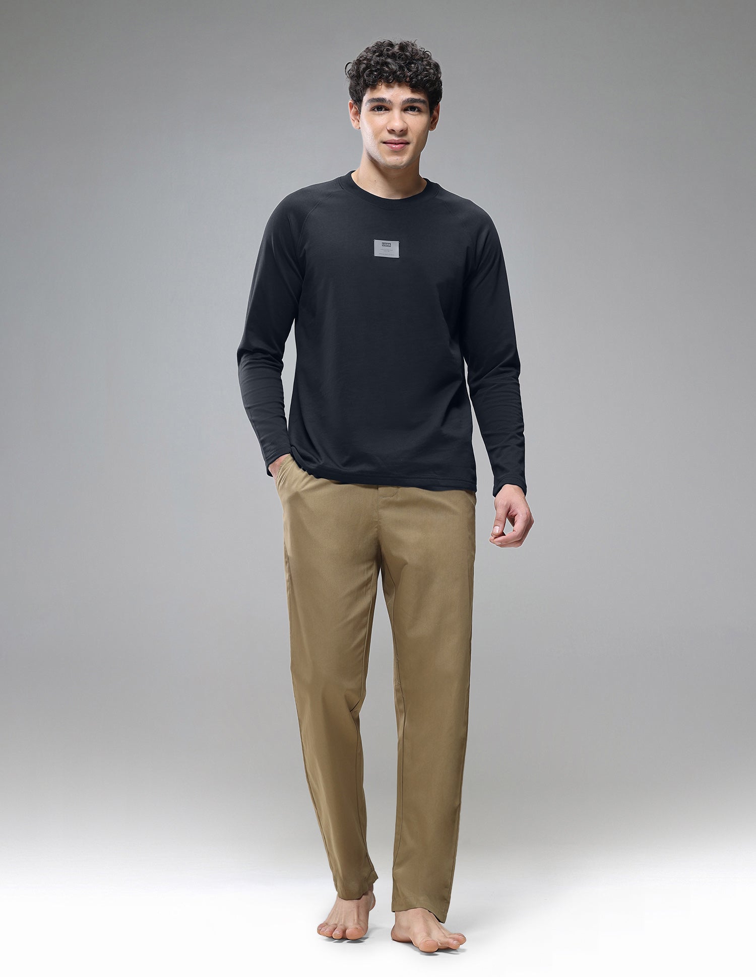 Raglan Full Sleeve Loopknit Lounge T-Shirt Uspa Black - U.S. Polo Assn. India | Large