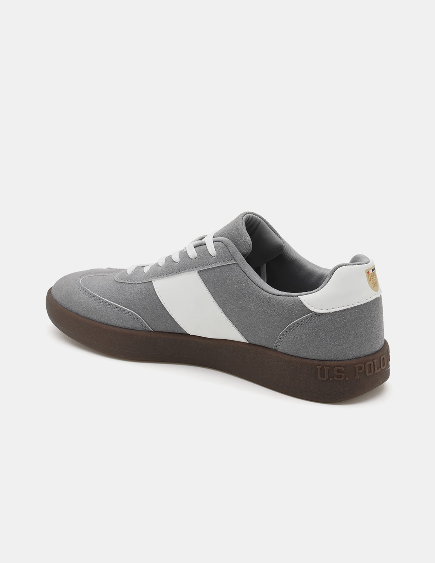 Men Colour Blocked Suede Skylar 2.0 Sneakers Grey - U.S. Polo Assn. India | Large
