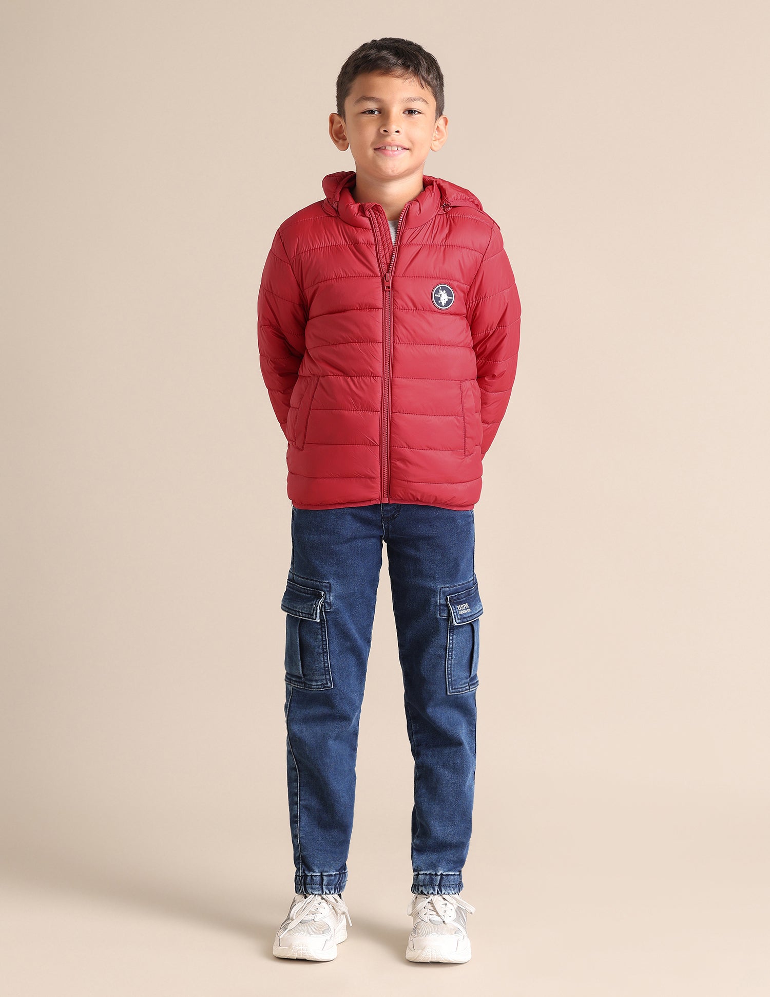 Boys Solid Hooded Jacket Red - U.S. POLO ASSN. | Large