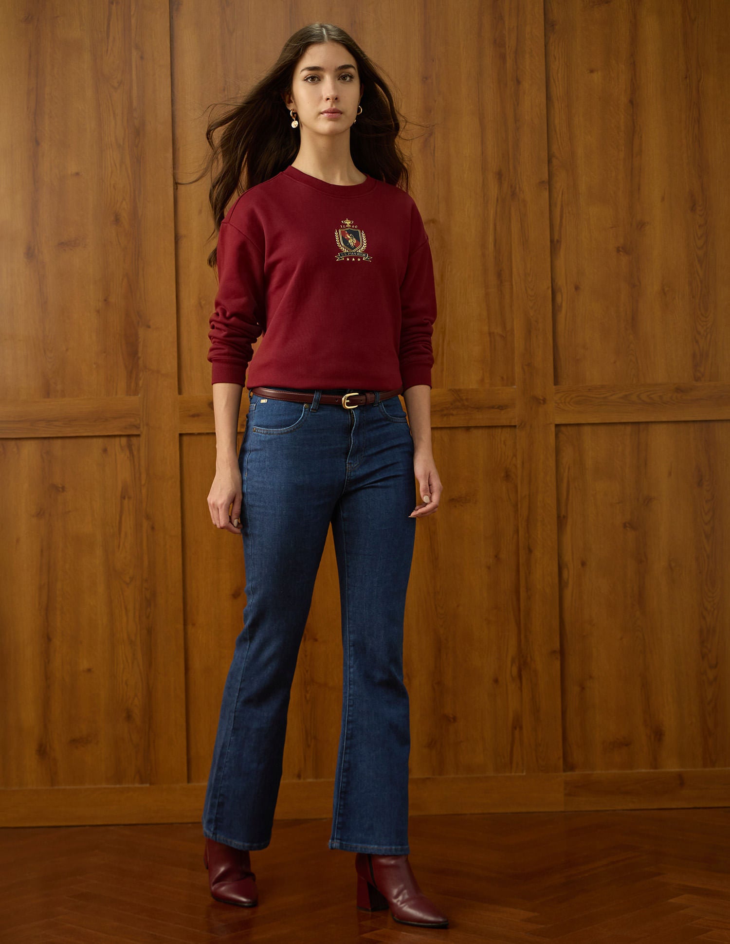 High Rise Flared Jeans Blue - U.S. POLO ASSN. | Large