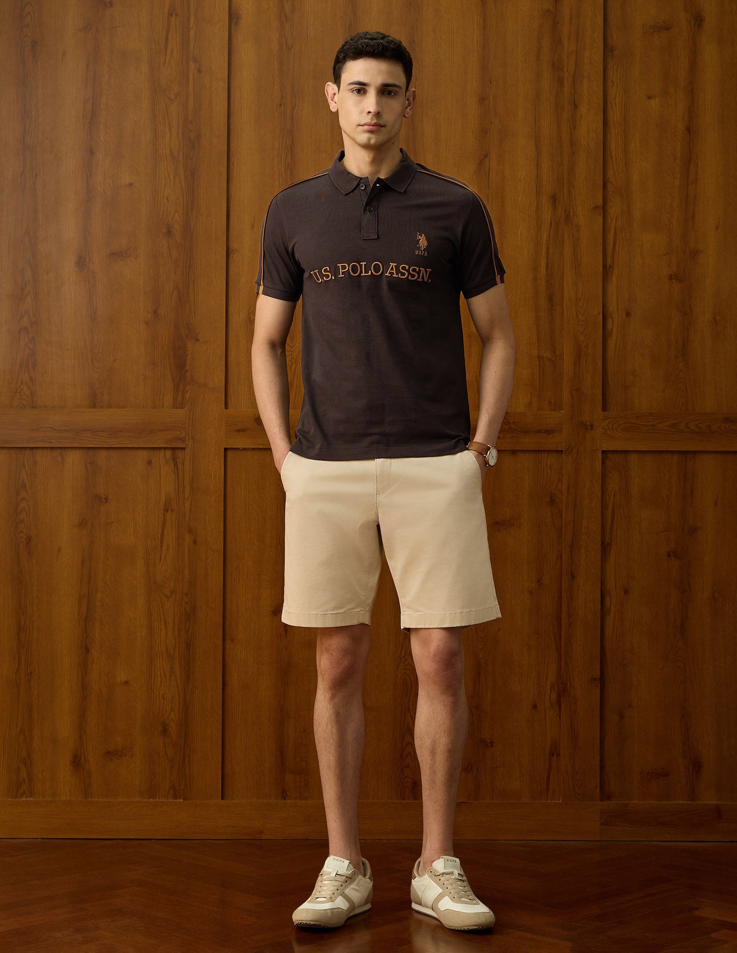 Regular Fit Equestrian Aisle Theater Polo Shirt Dark Brown - U.S. POLO ASSN. | Large