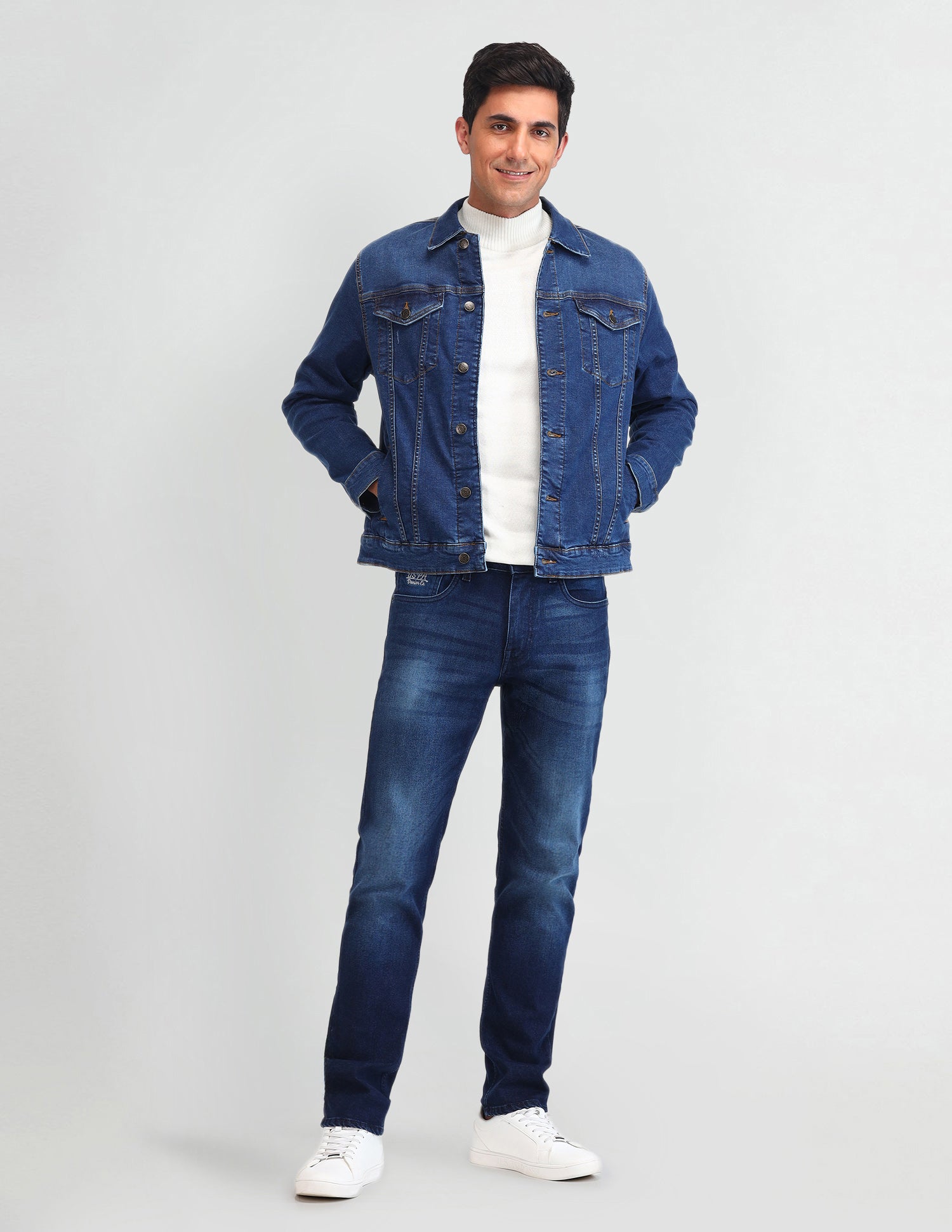 Solid Classic Fit Jacket Blue - U.S. Polo Assn. India | Large