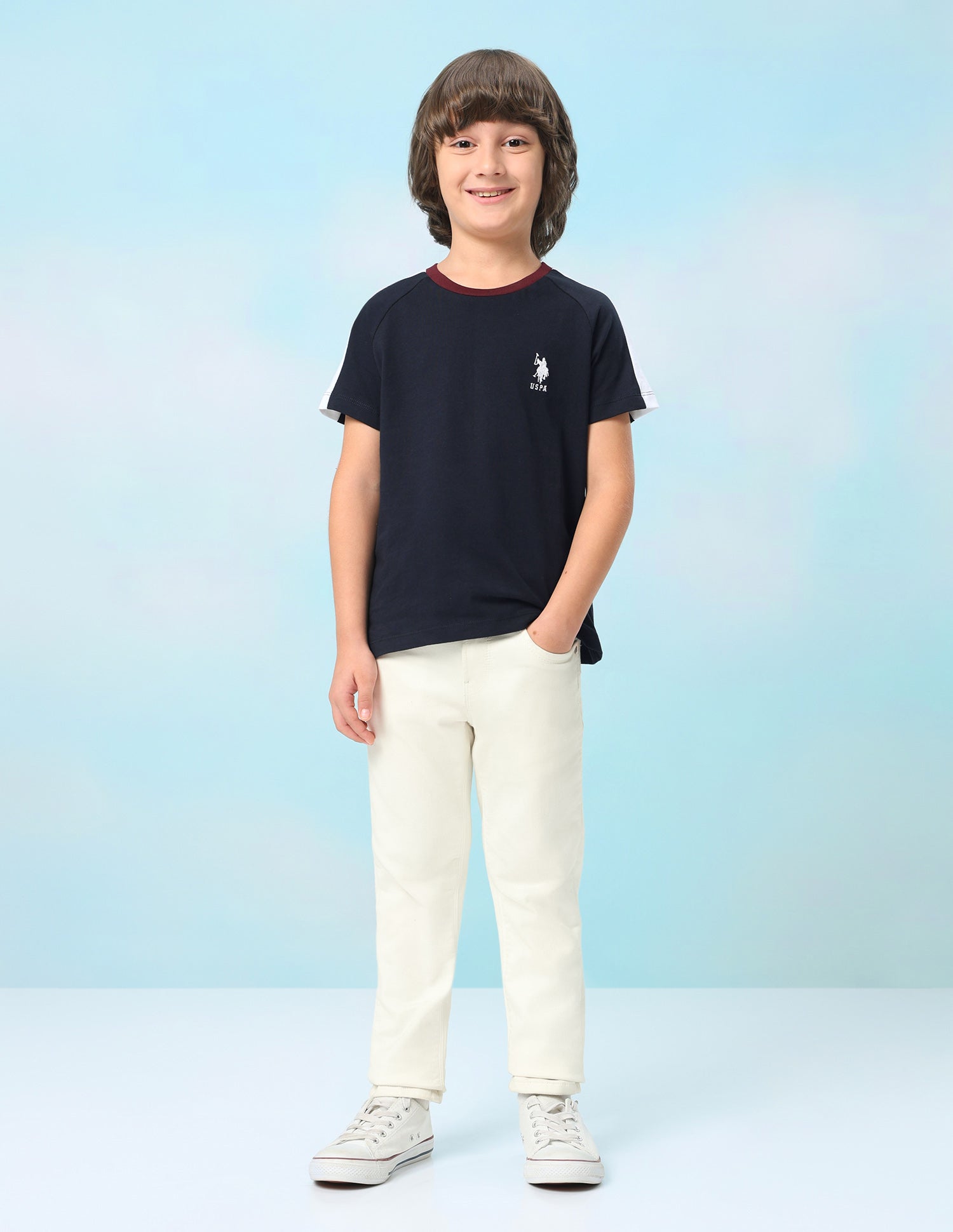 Solid Regular Fit T-Shirt Navy - U.S. Polo Assn. India | Large