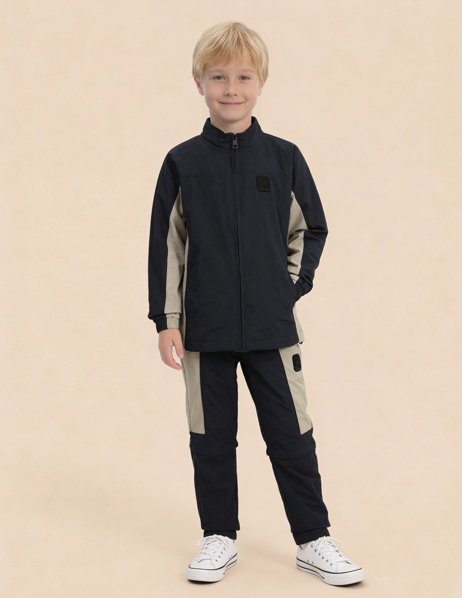 Boys Colourblocked Regular Fit Jacket Navy - U.S. Polo Assn. India | Large