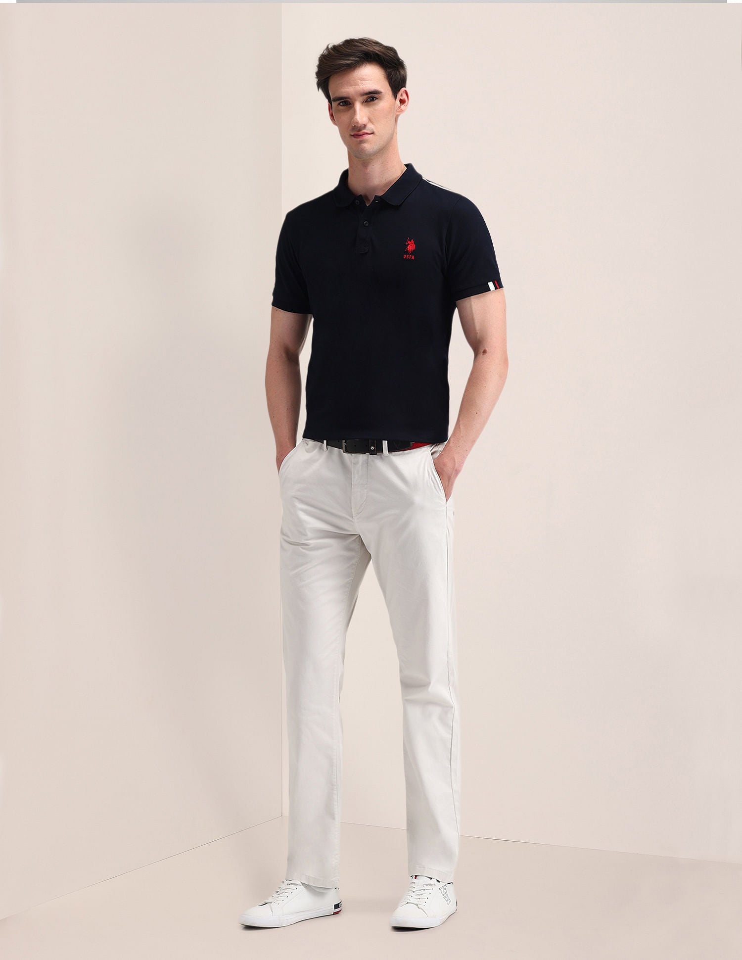 Slim Fit Solid Polo Shirt Navy - U.S. POLO ASSN. | Large