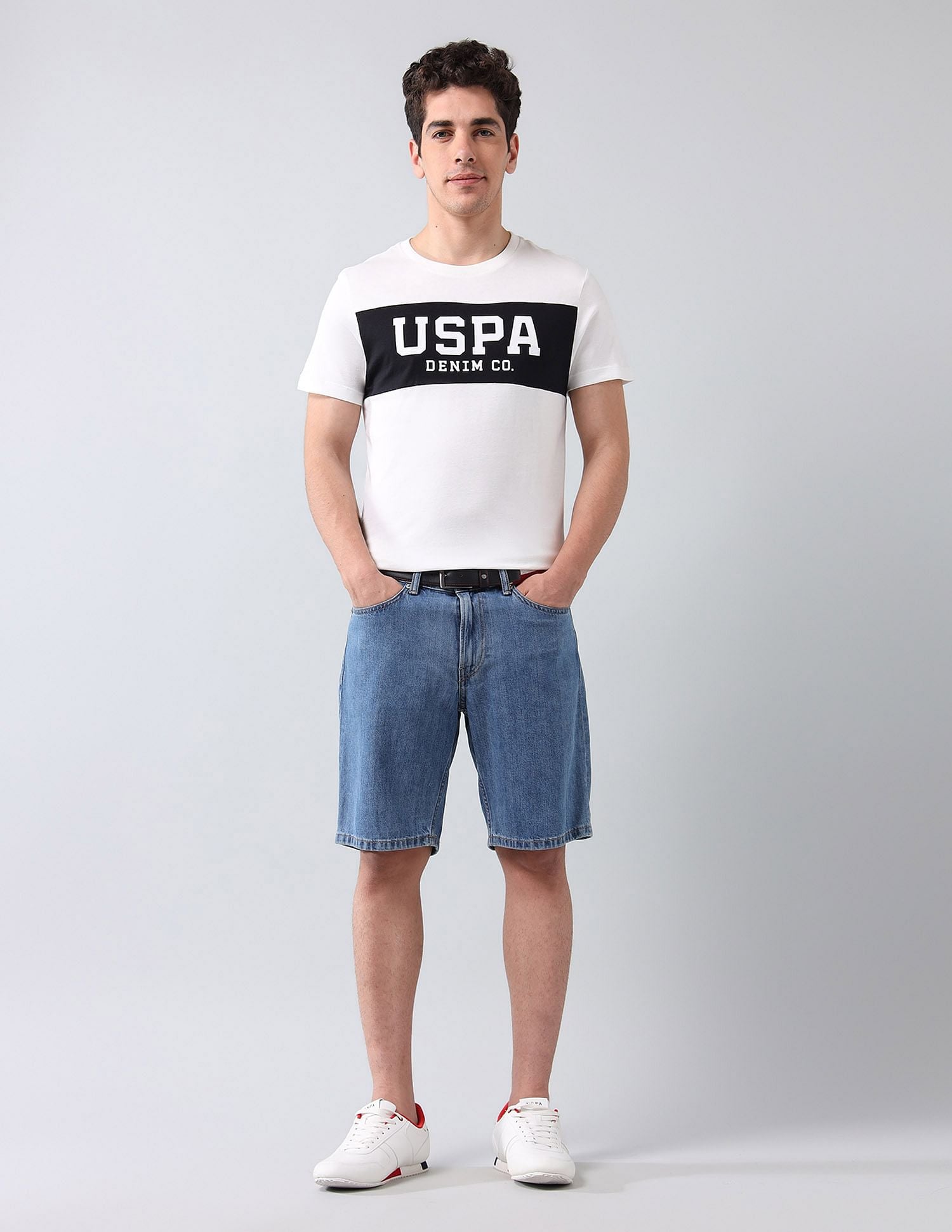Muscle Fit Brand Printed T-Shirt Ivory - U.S. Polo Assn. India | Large