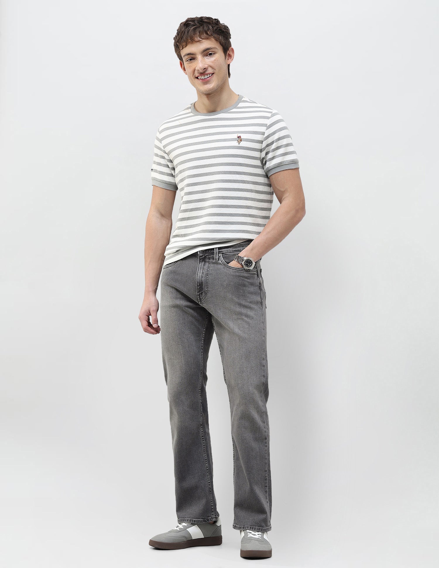 Connor Bootcut Fit Grey Jeans Grey - U.S. Polo Assn. India | Large