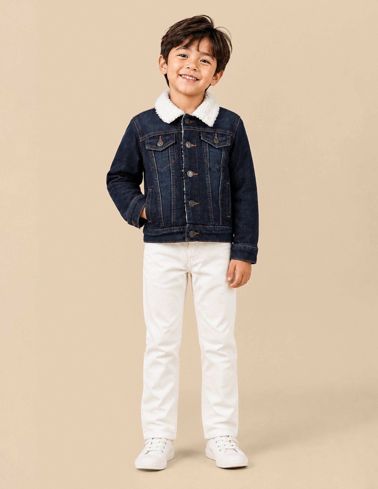 Solid Regular Fit Denim Jacket Dark Blue - U.S. Polo Assn. India | Large