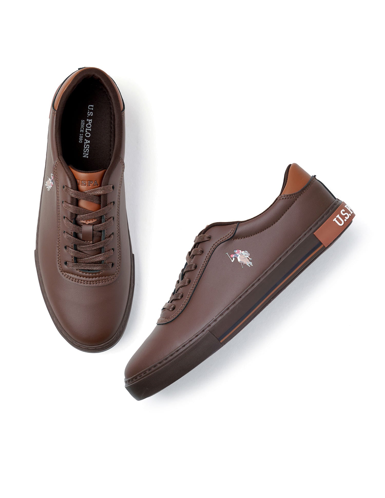Men Solid Moore 6.0 Sneakers Brown - U.S. Polo Assn. India | Large