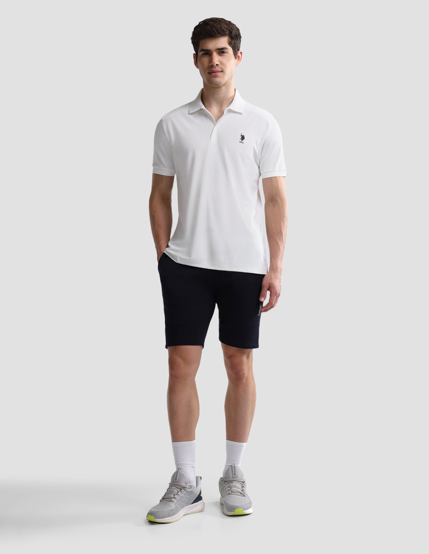Solid Slim Fit Active Polo Shirt White - U.S. Polo Assn. India | Large