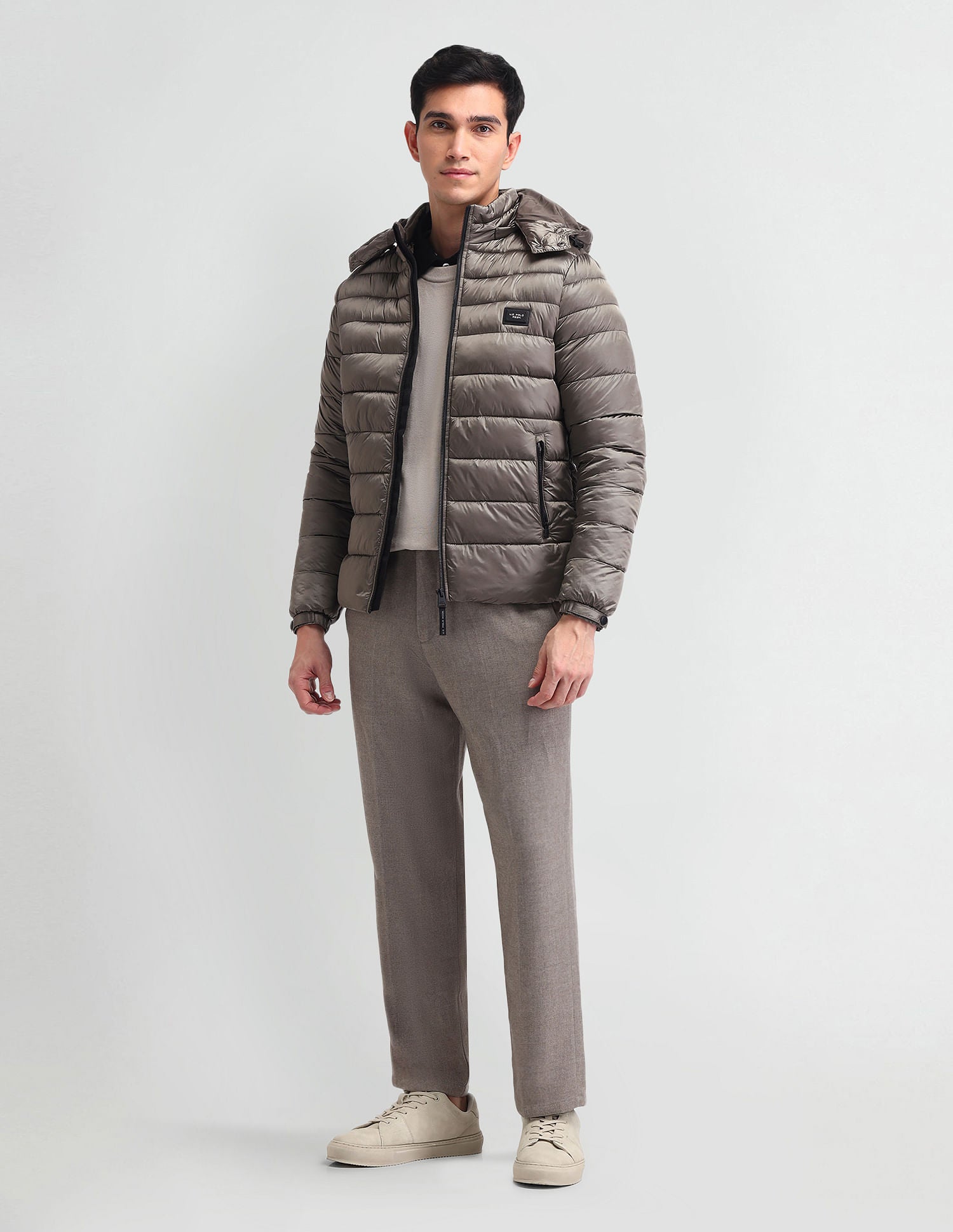 Regular Fit Solid Padded Jacket Mousse - U.S. POLO ASSN. | Large