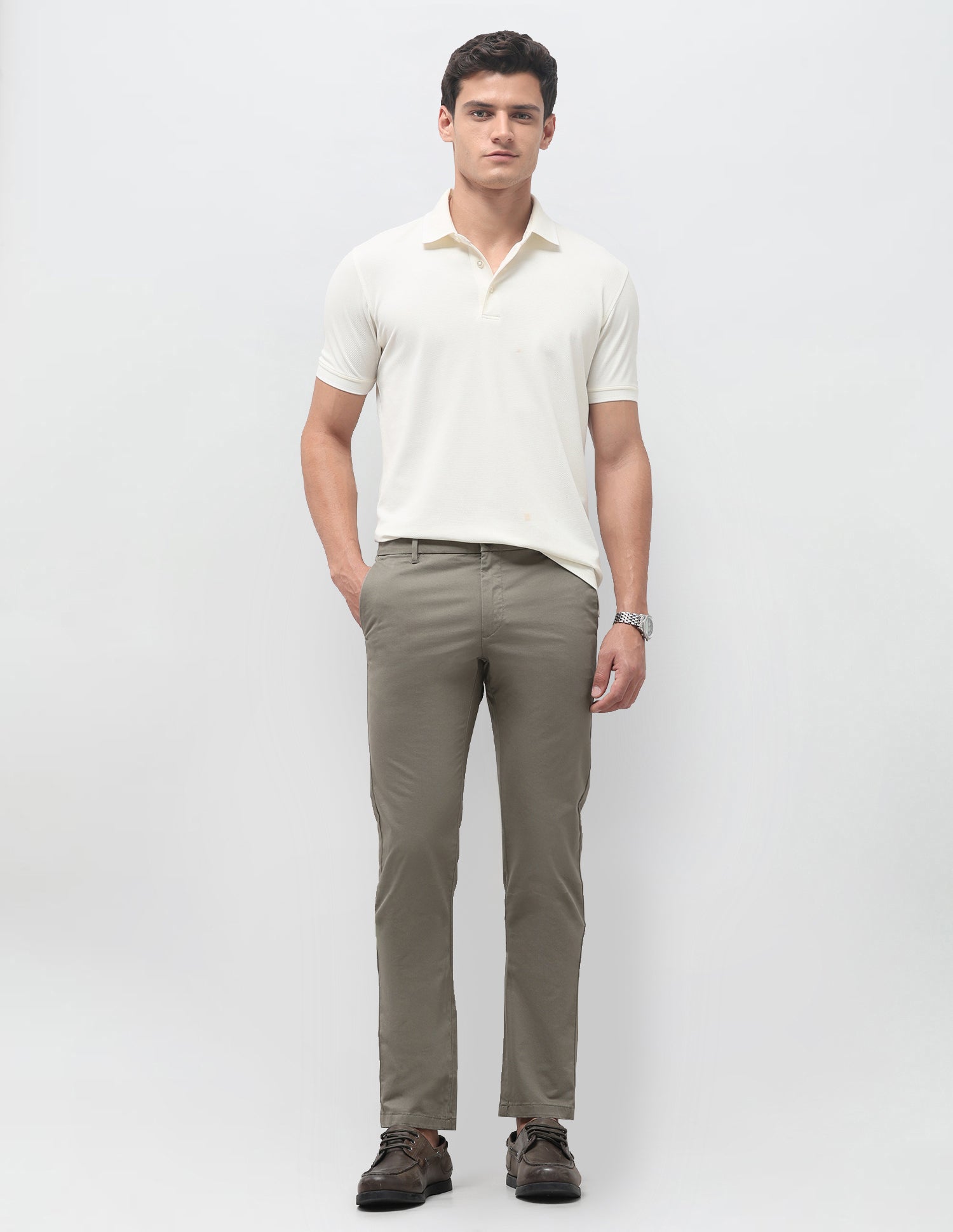 Denver Slim Fit All Over Printed Trousers Sage - U.S. Polo Assn. India | Large