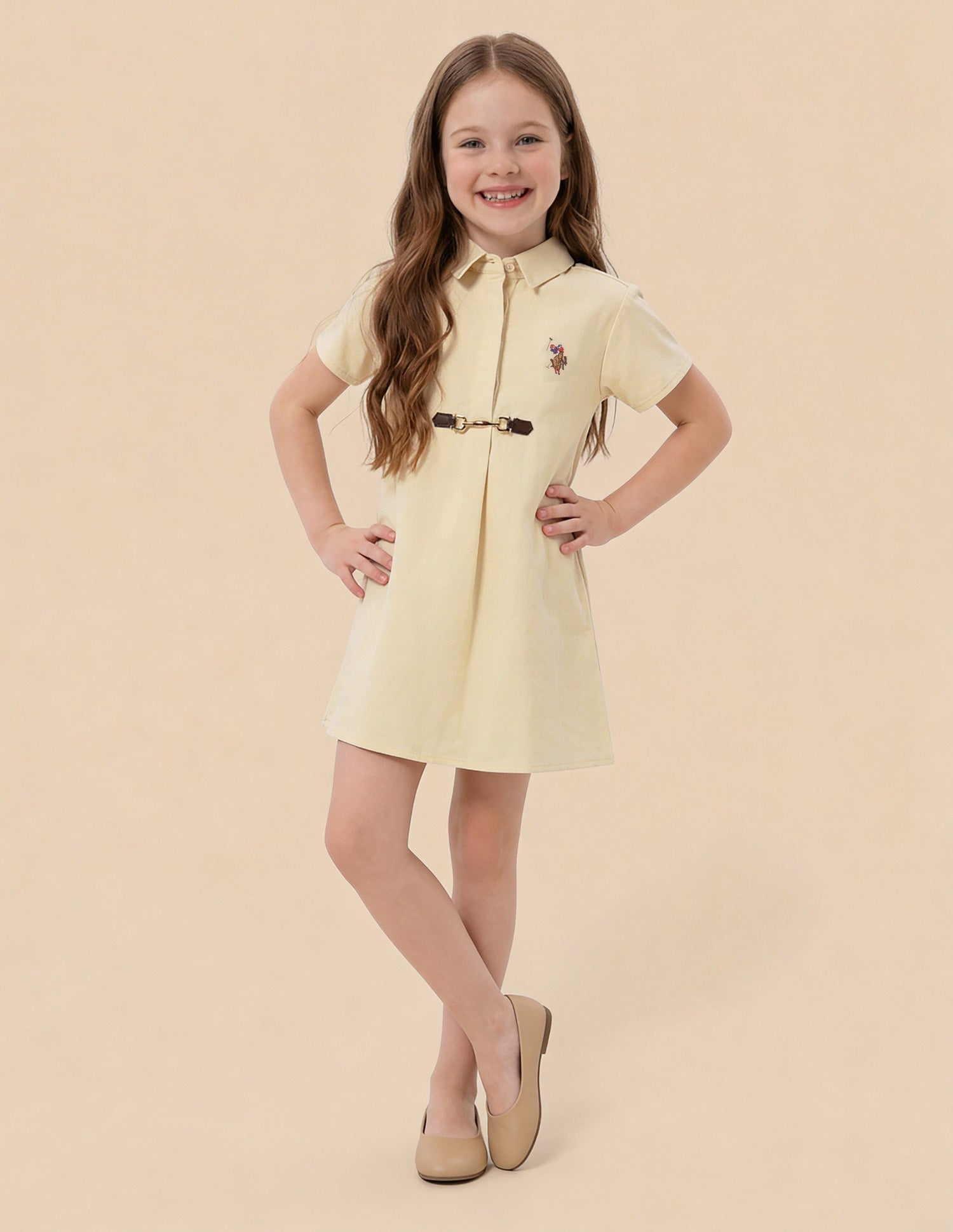 Solid Comfort Fit Shirt Dress Off white - U.S. Polo Assn. India | Large
