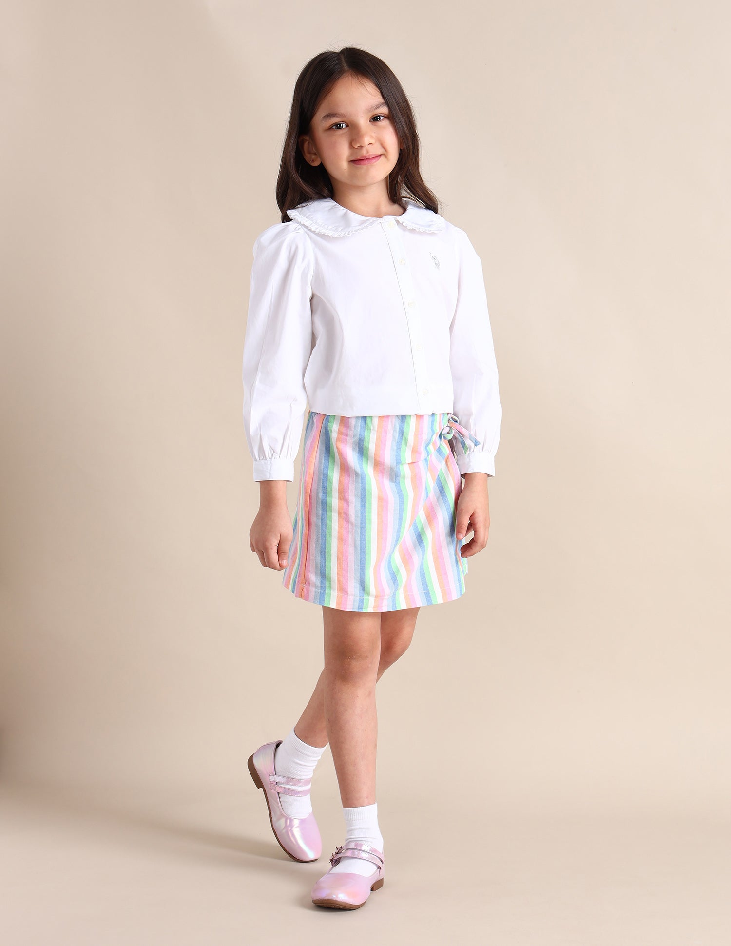 Girls Striped Wrap Skirt Multi - U.S. POLO ASSN. | Large