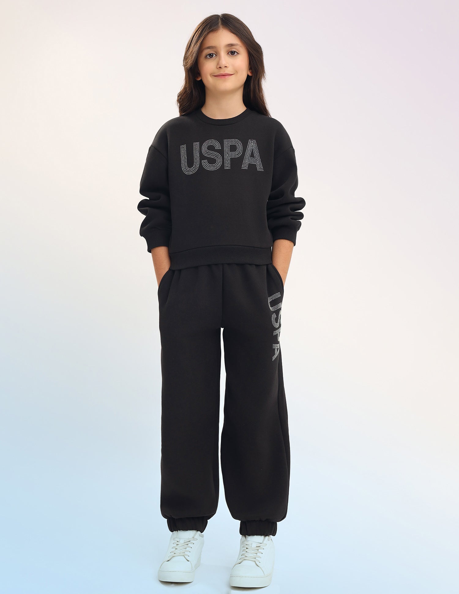 Brand Embellished Regular Fit Sweatshirt Jet Black - U.S. POLO ASSN. | Large