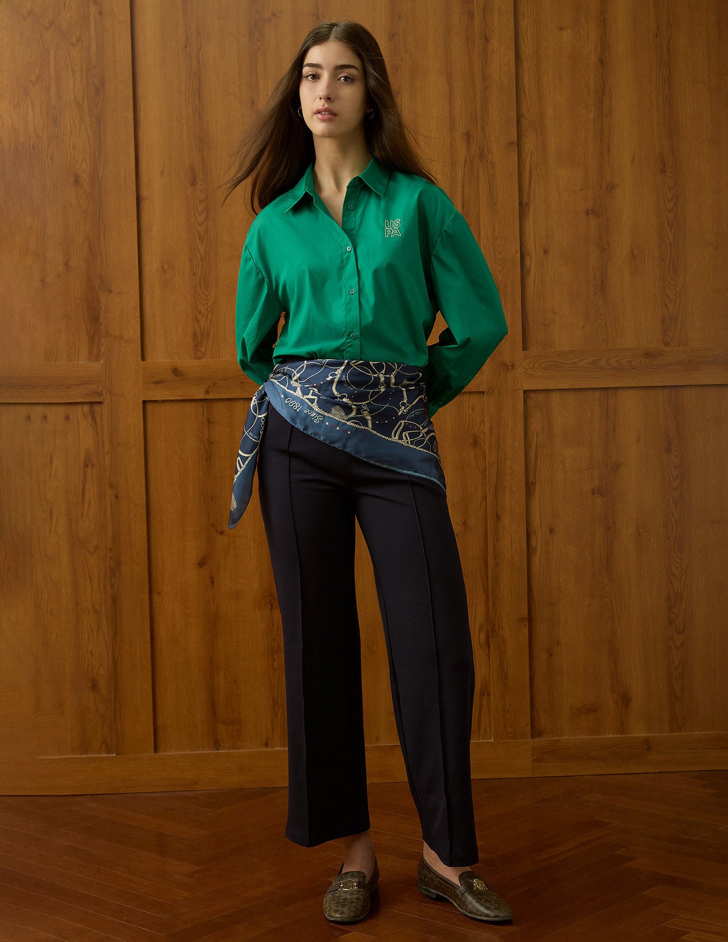 Relaxed Fit Solid Shirt Green - U.S. POLO ASSN. | Large