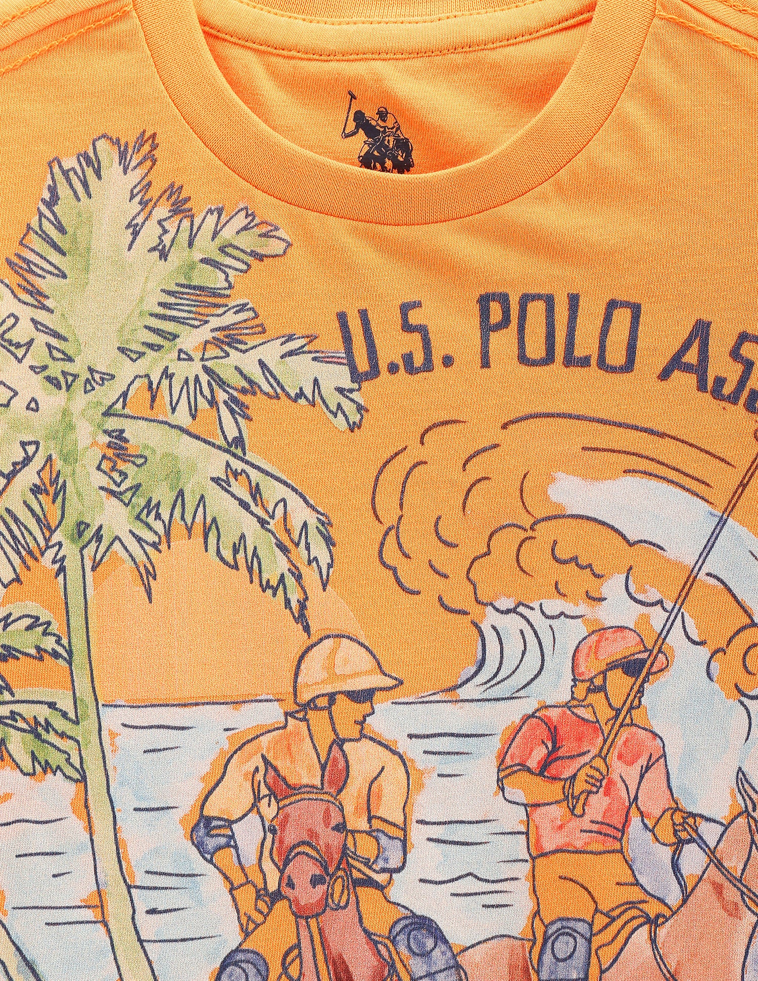 Boys Graphic Print Cotton T-Shirt Yellow - U.S. Polo Assn. India | Large