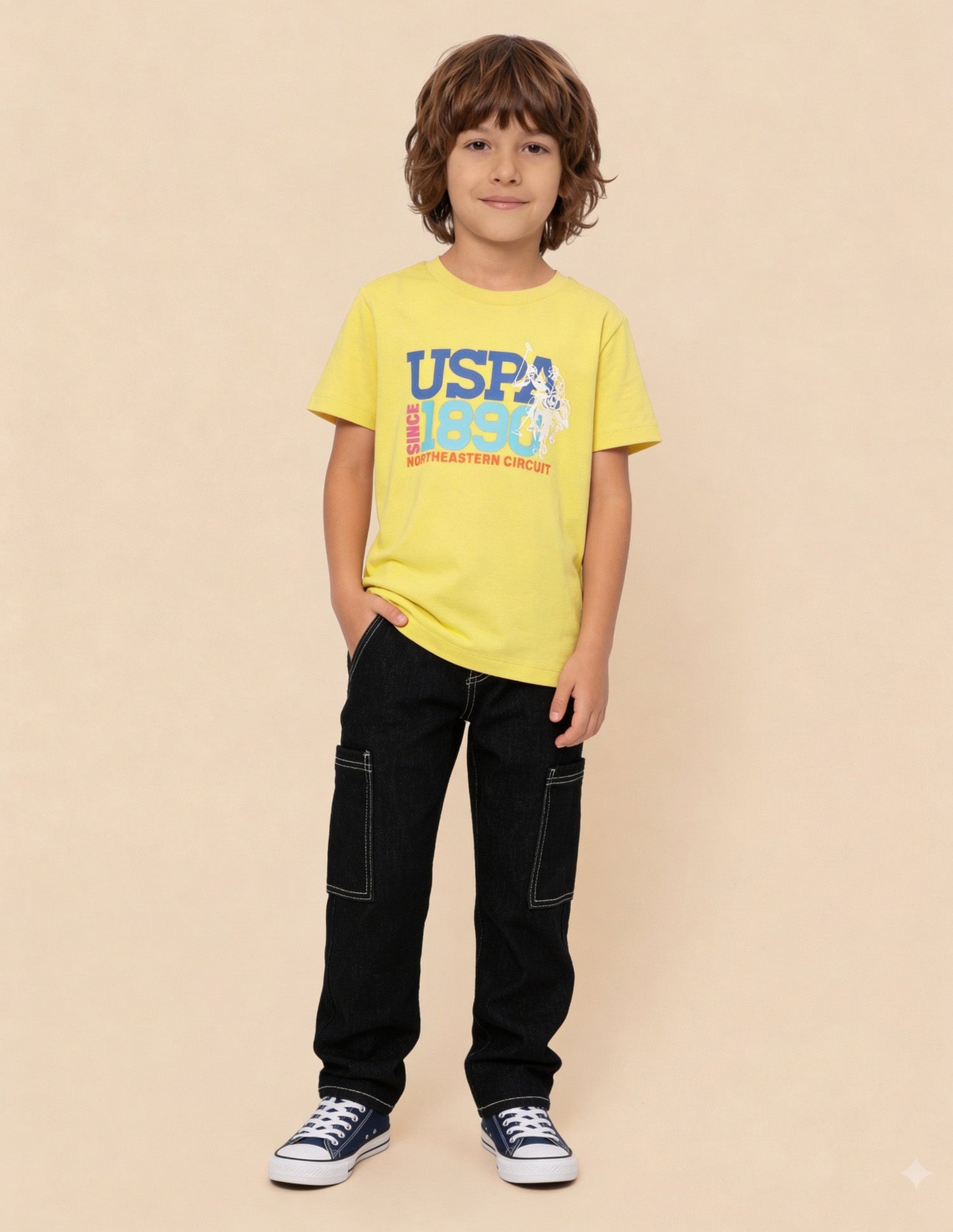 Graphic Brand Printed Regular Fit T-Shirt Yellow - U.S. Polo Assn. India | Large