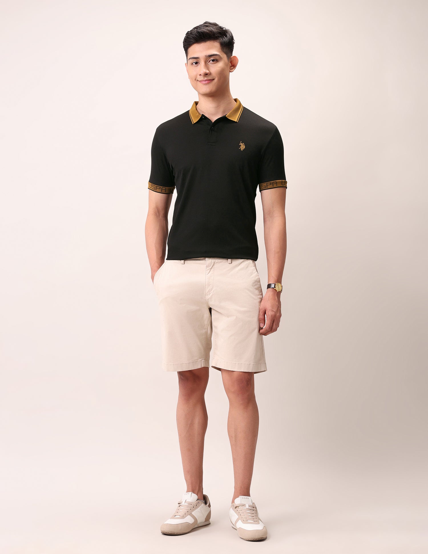 Muscle Fit Outdoor Polo Shirt Black - U.S. Polo Assn. India | Large