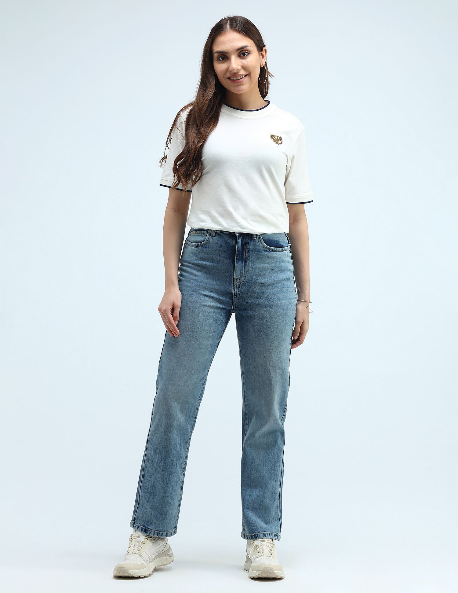 High Rise Straight Fit Jeans Light Blue - U.S. POLO ASSN. | Large