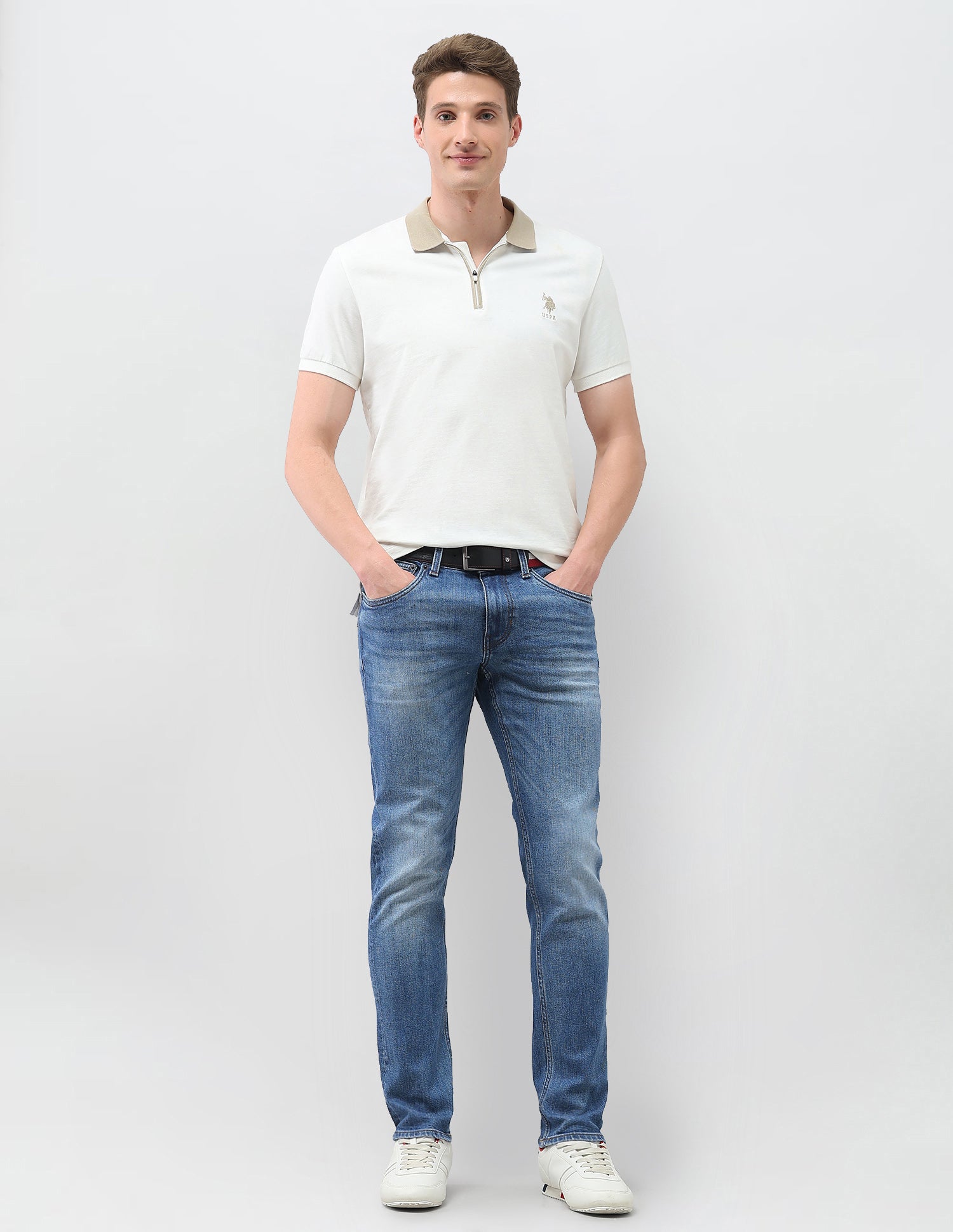 Brandon Slim Tapered Fit Blue Jeans Dark Blue - U.S. Polo Assn. India | Large