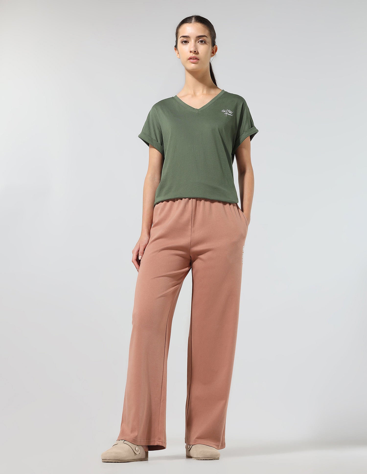 Regular Fit Solid Lounge T-Shirt Olive - U.S. POLO ASSN. | Large