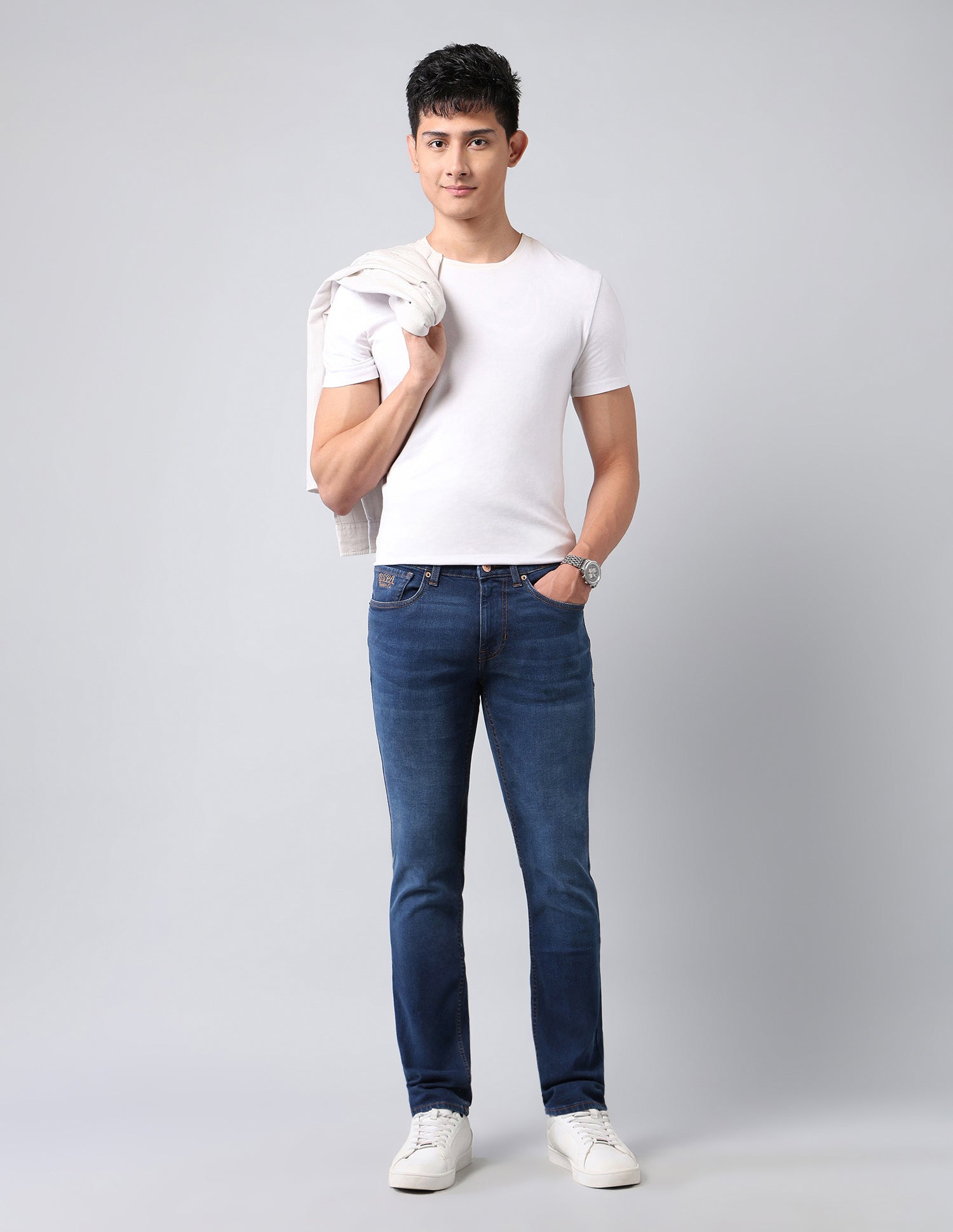 Brandon Slim Tapered Fit Blue Jeans Blue - U.S. POLO ASSN. | Large