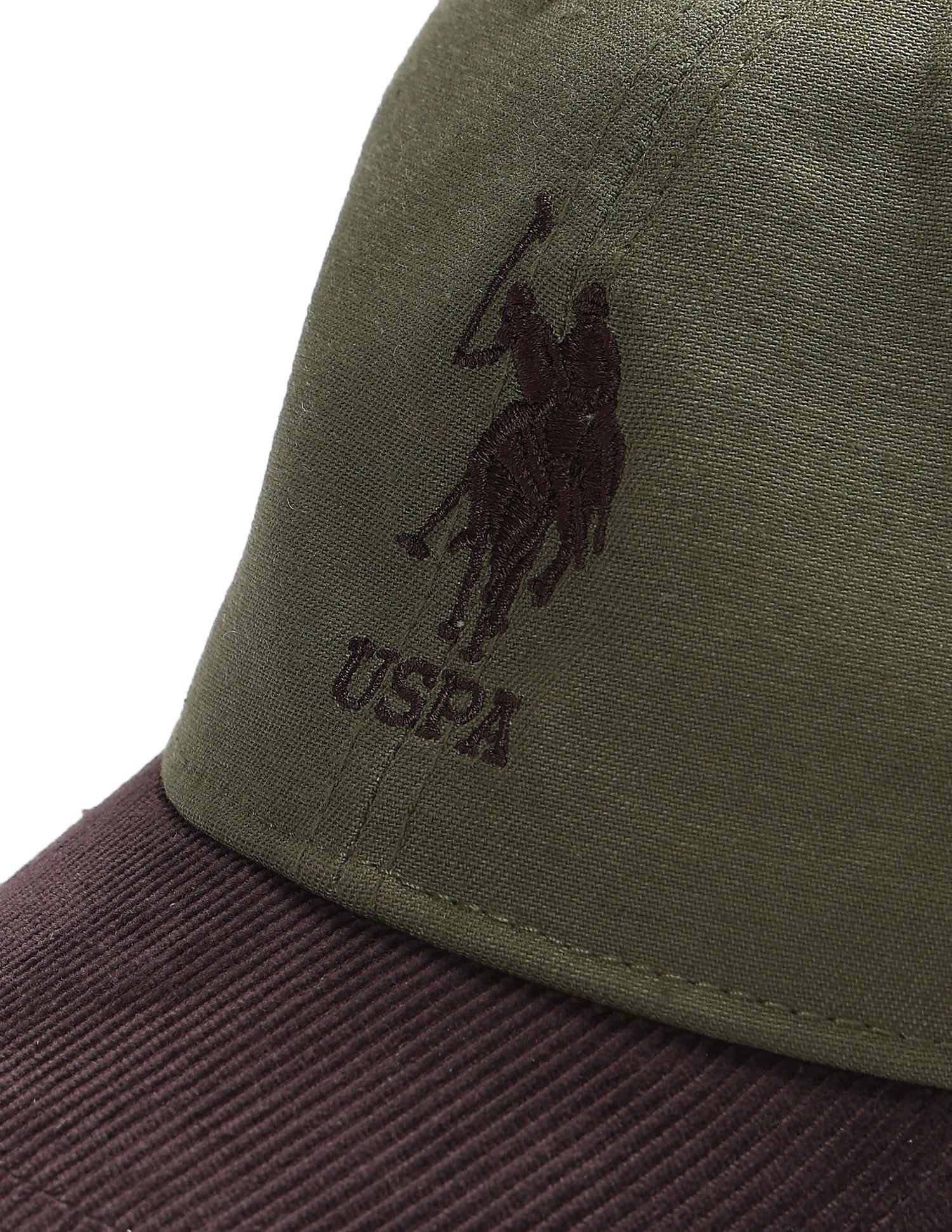Boys Colour Blocked Corduroy Cap Olive - U.S. POLO ASSN. | Large