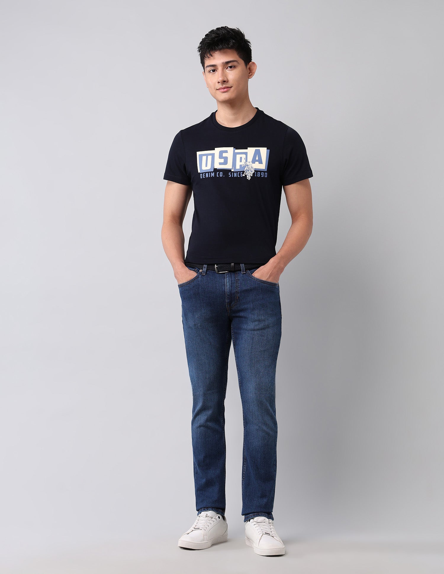 Regallo Skinny Fit Blue Jeans Dark Blue - U.S. Polo Assn. India | Large