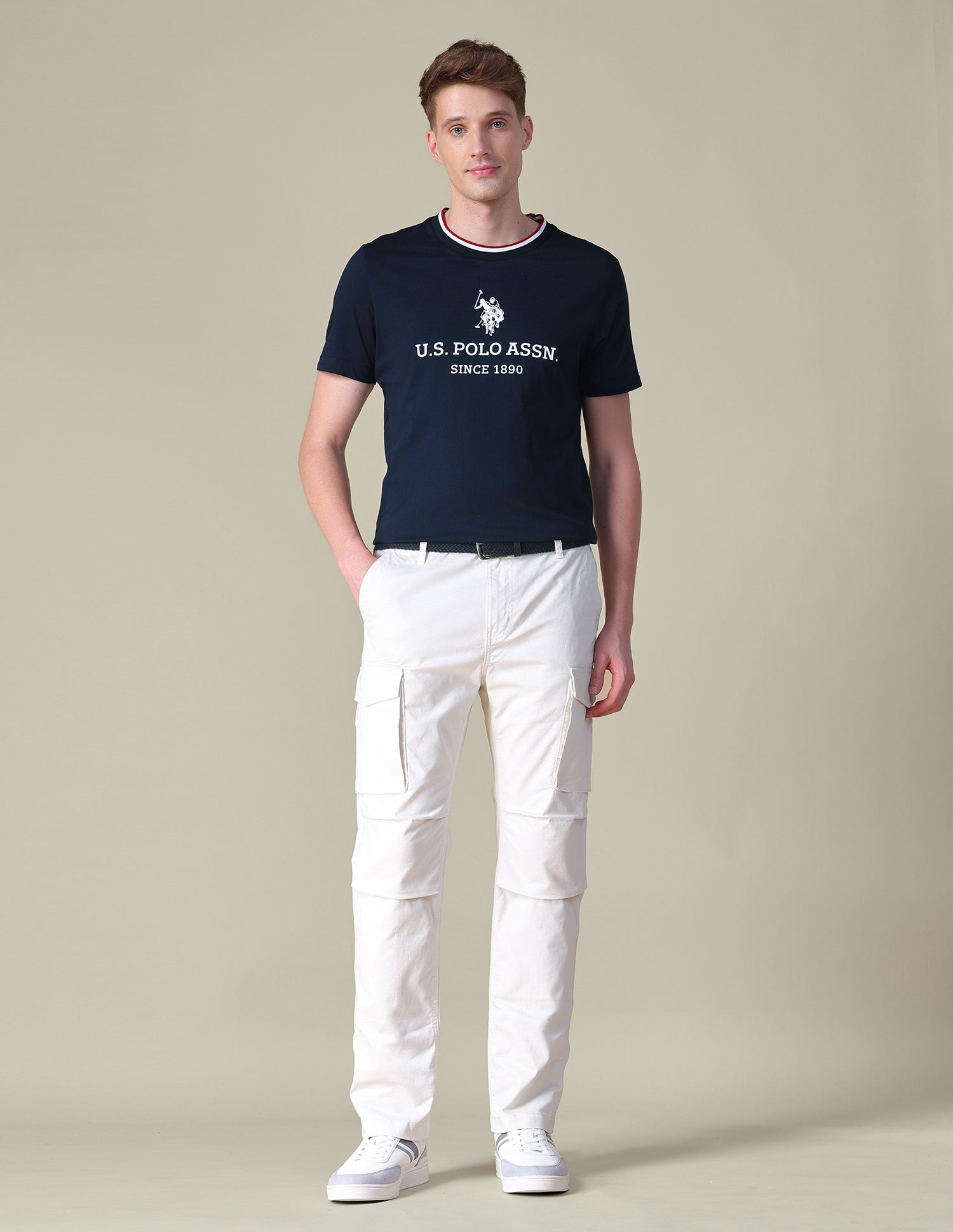 Brand Printed Slim Fit T-Shirt Navy - U.S. POLO ASSN. | Large