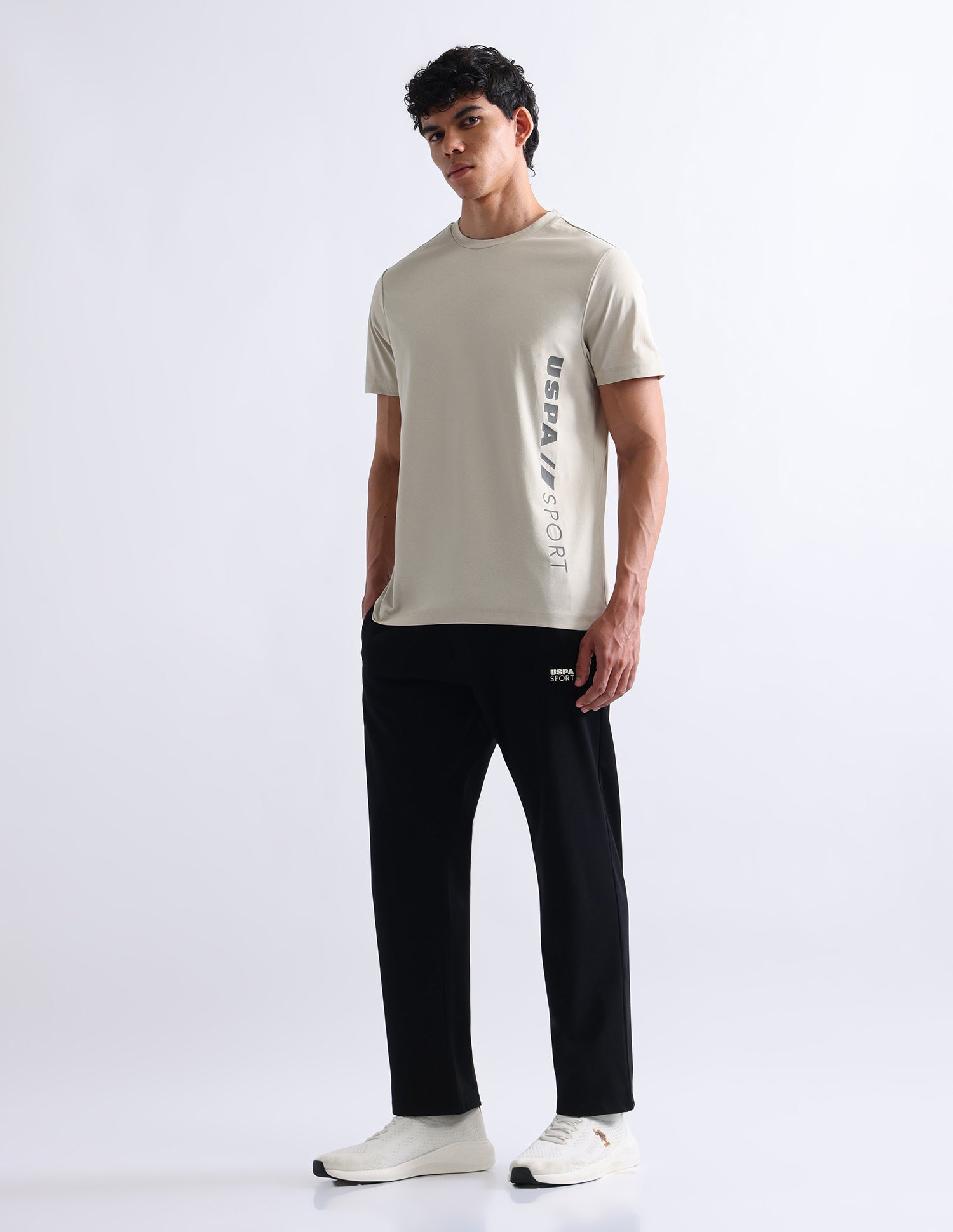 Brand Printed Slim Fit T-Shirt Off White - U.S. Polo Assn. India | Large