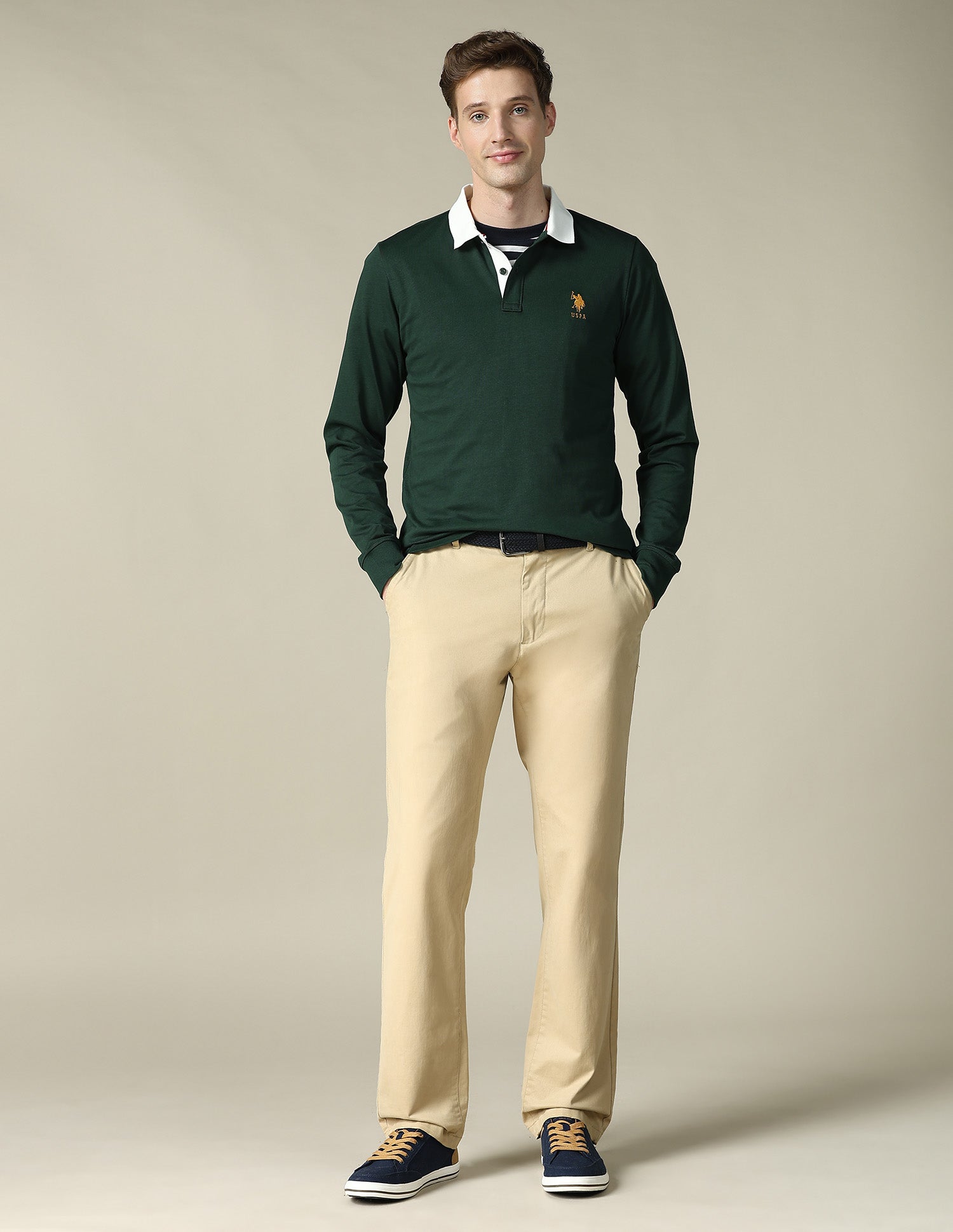 Solid Regular Fit Polo Shirt Dark Green - U.S. POLO ASSN. | Large