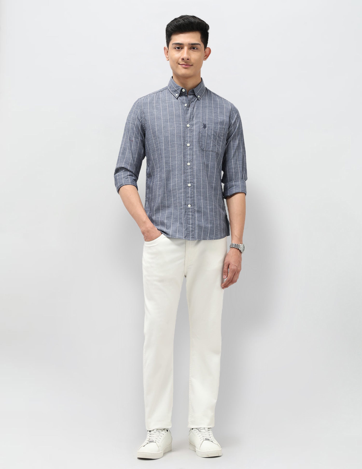 Vertical Striped Regular Fit Shirt Navy - U.S. POLO ASSN. | Large