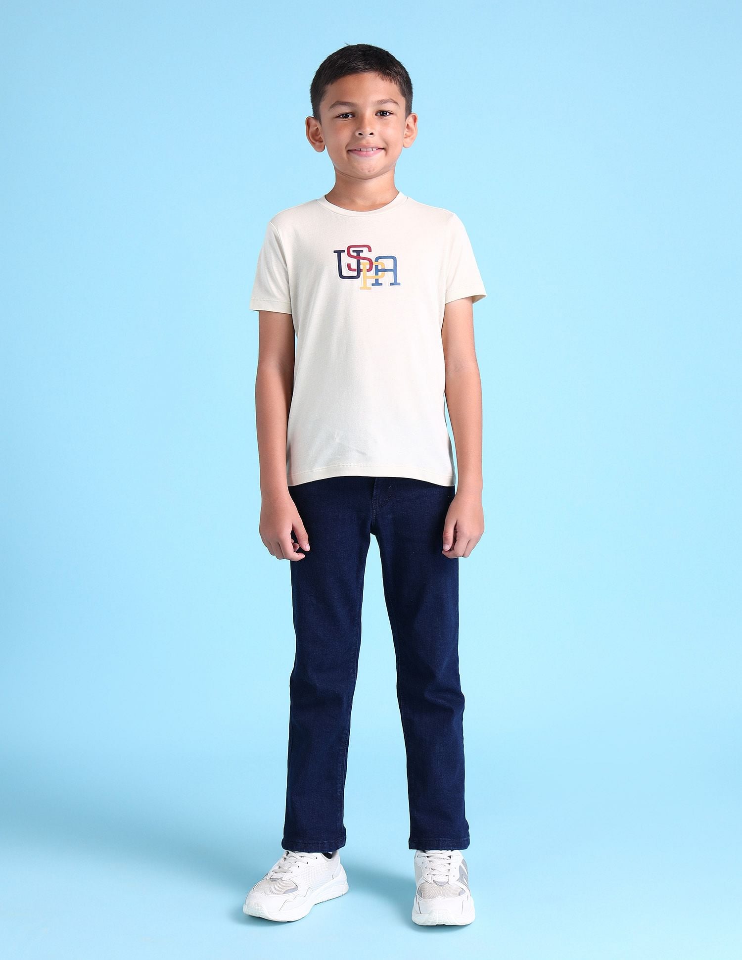 Boys Brand Printed T-Shirt Off White - U.S. POLO ASSN. | Large