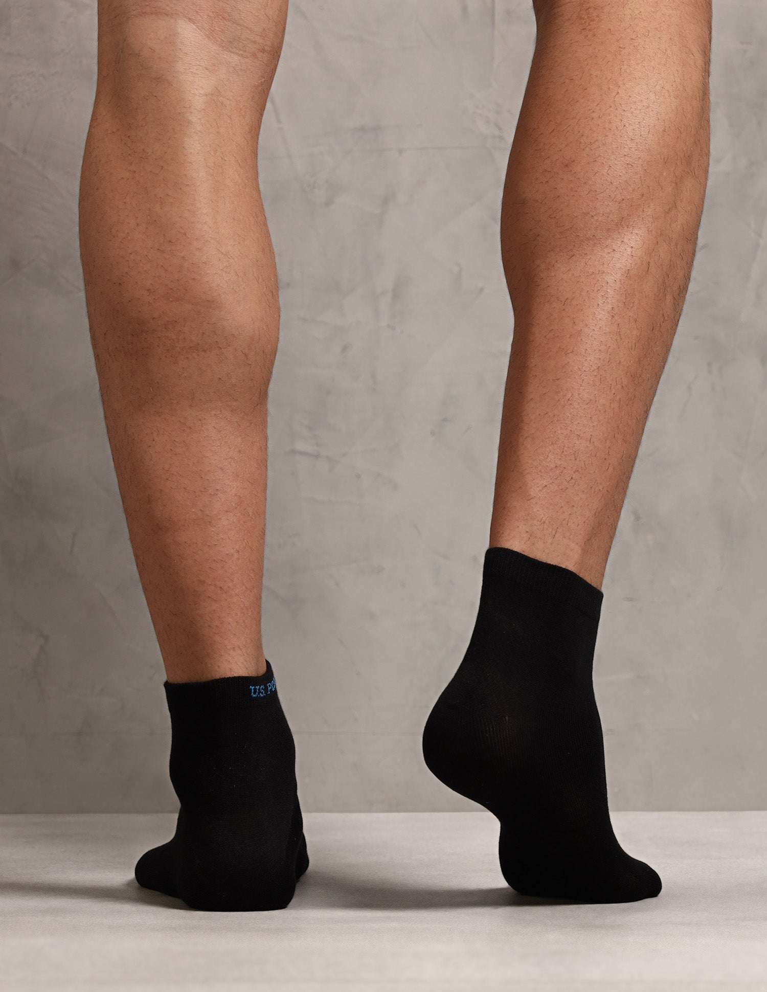 Ankle Length Cotton Stretch Socks - Pack Of 1 Black - U.S. Polo Assn. India | Large