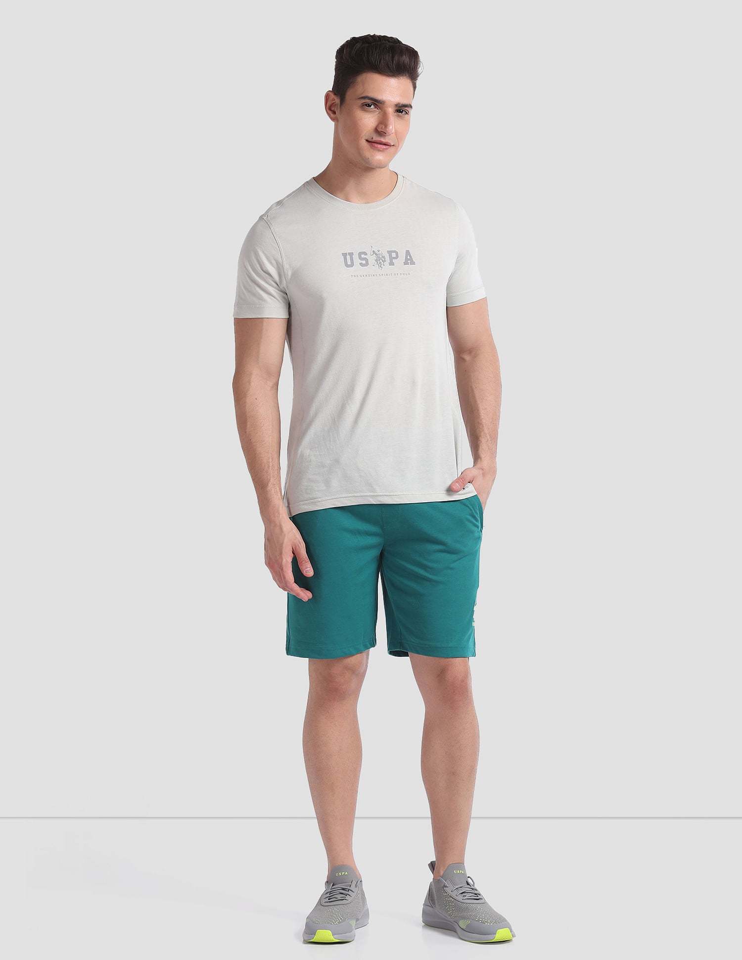 Solid Active AS001 Lounge Shorts - Pack Of 1 Teal Green - U.S. POLO ASSN. | Large