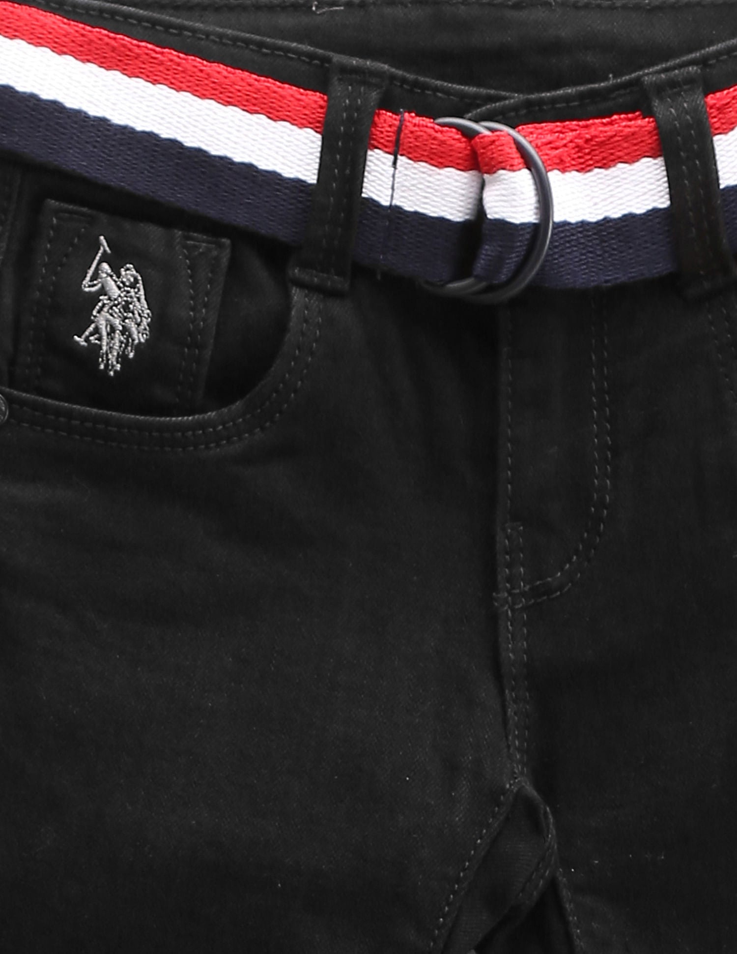 Boys Mid Rise Twill Jeans Black - U.S. POLO ASSN. | Large