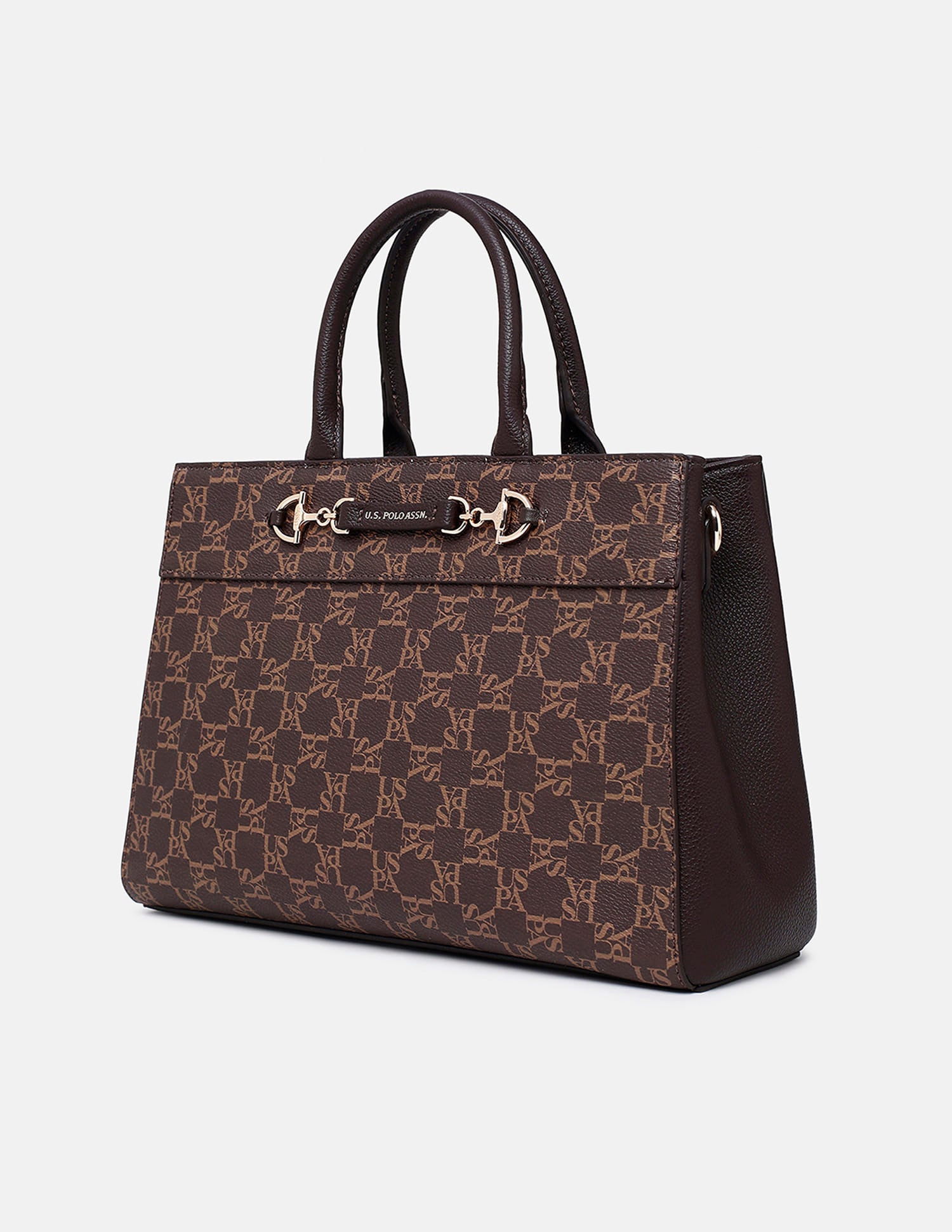Capri Monogram Satchel Bag Brown - U.S. Polo Assn. India | Large