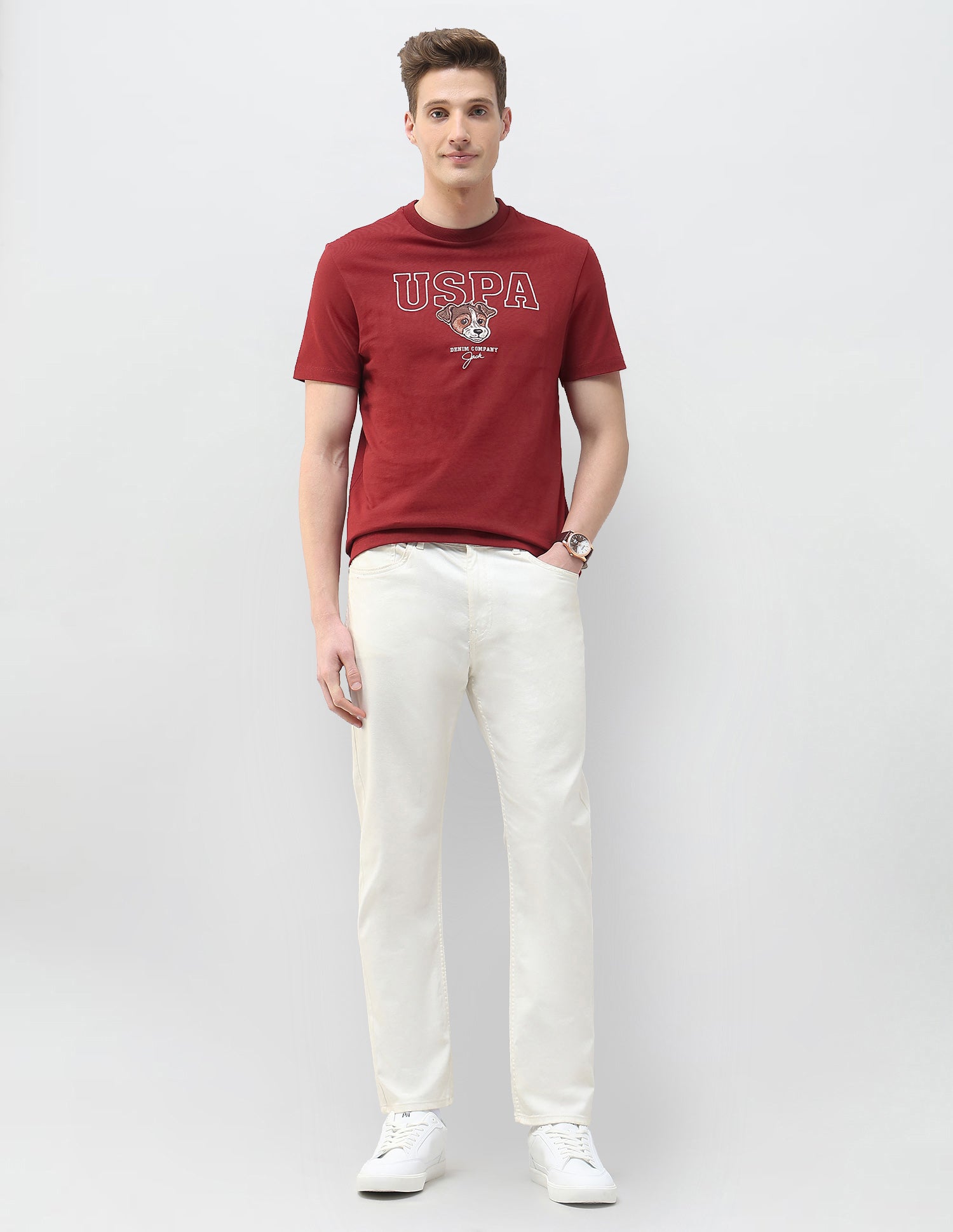 Motel On The Coast Slim Fit T-Shirt Red - U.S. Polo Assn. India | Large