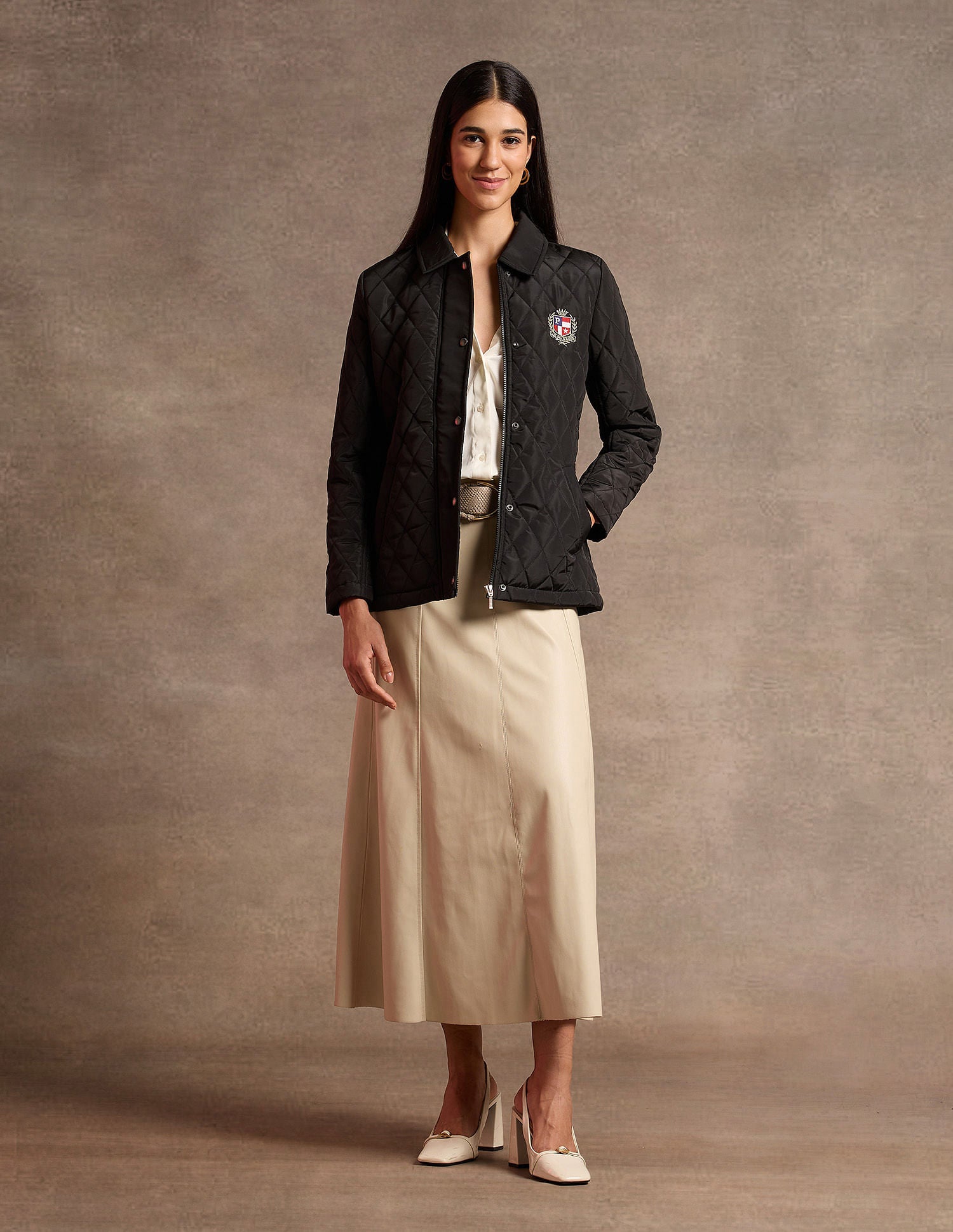 Hooded Solid Quilted Jacket Black - U.S. POLO ASSN. | Large