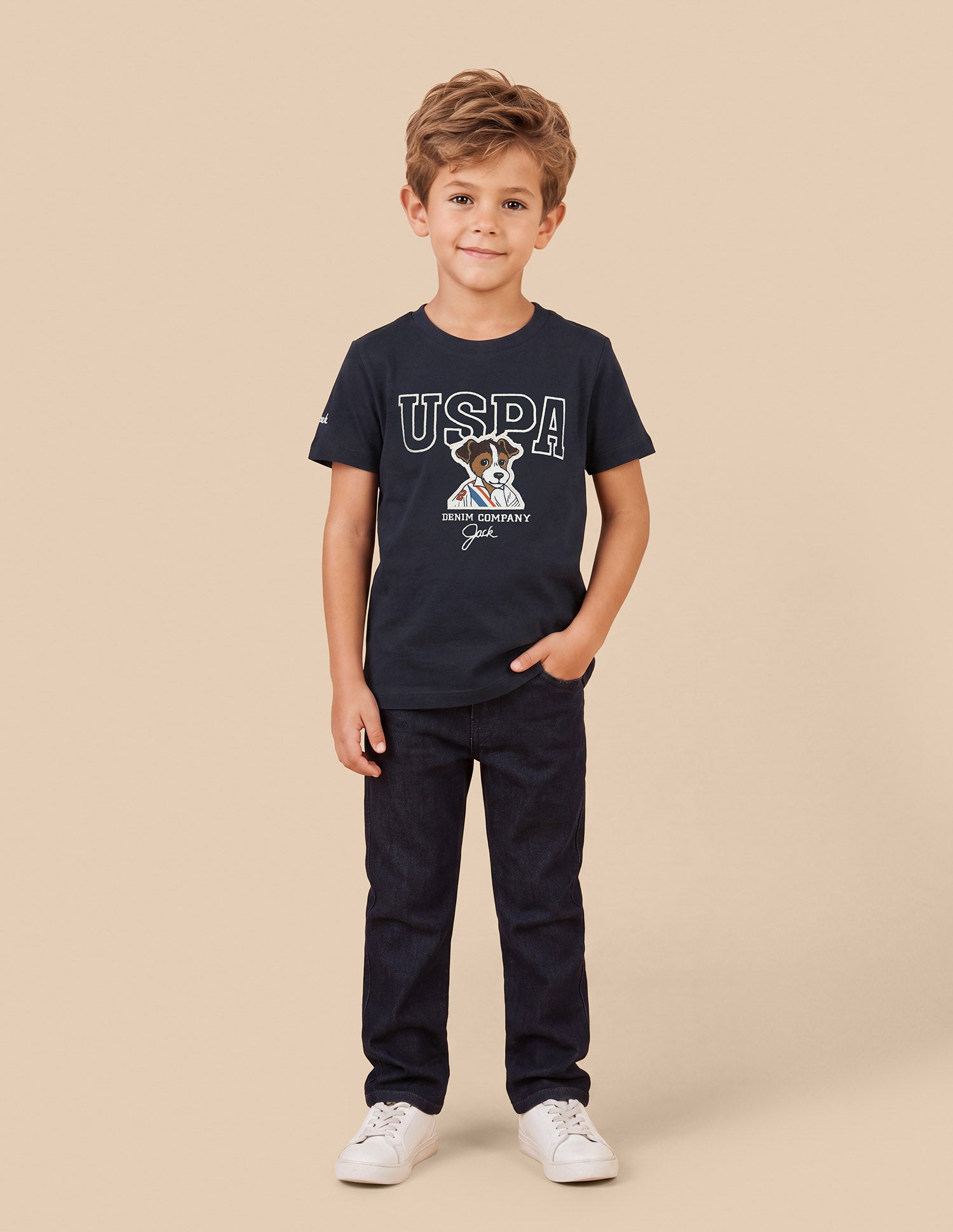Graphic Brand Printed Regular Fit T-Shirt Navy - U.S. Polo Assn. India | Large