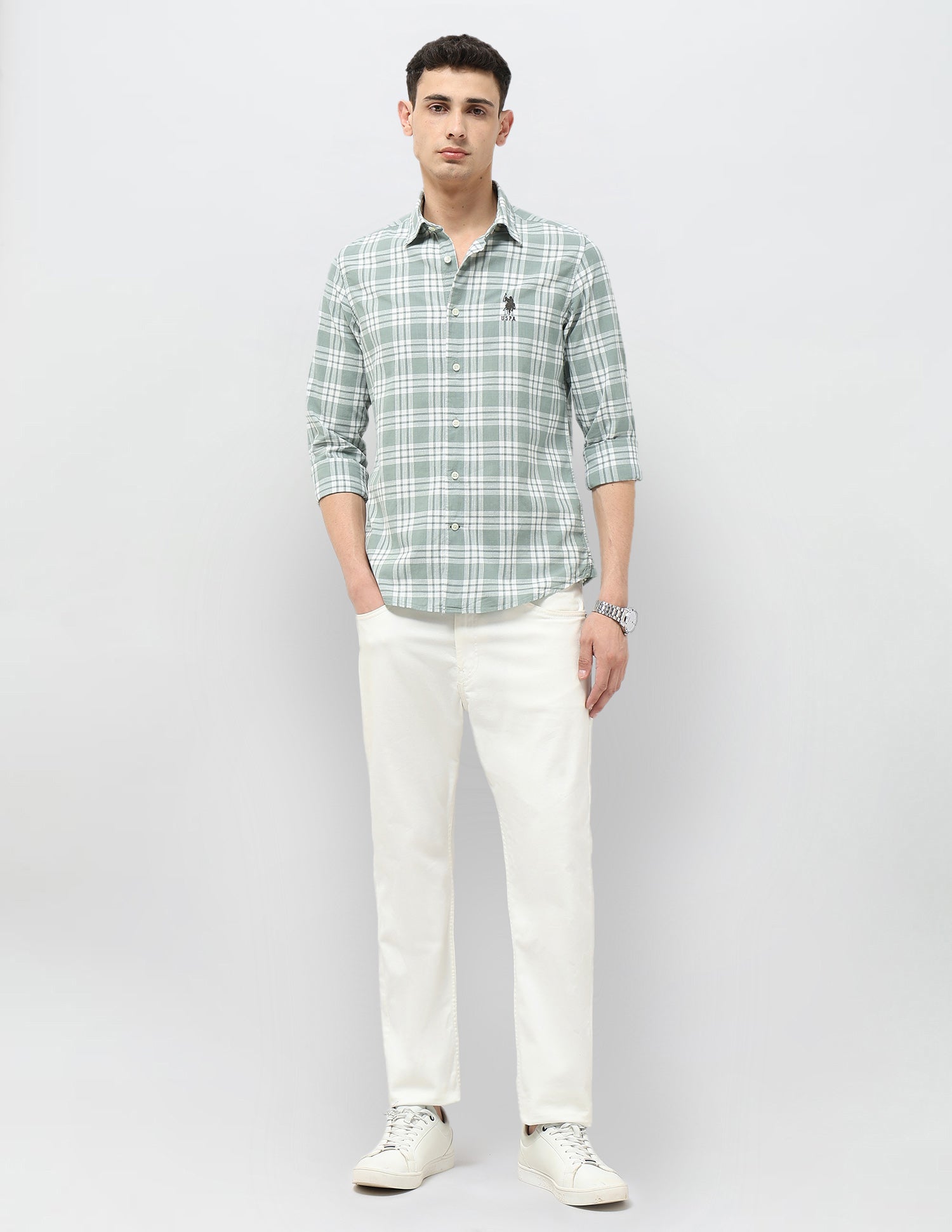Regular Fit Tartan Checked Shirt Green - U.S. POLO ASSN. | Large
