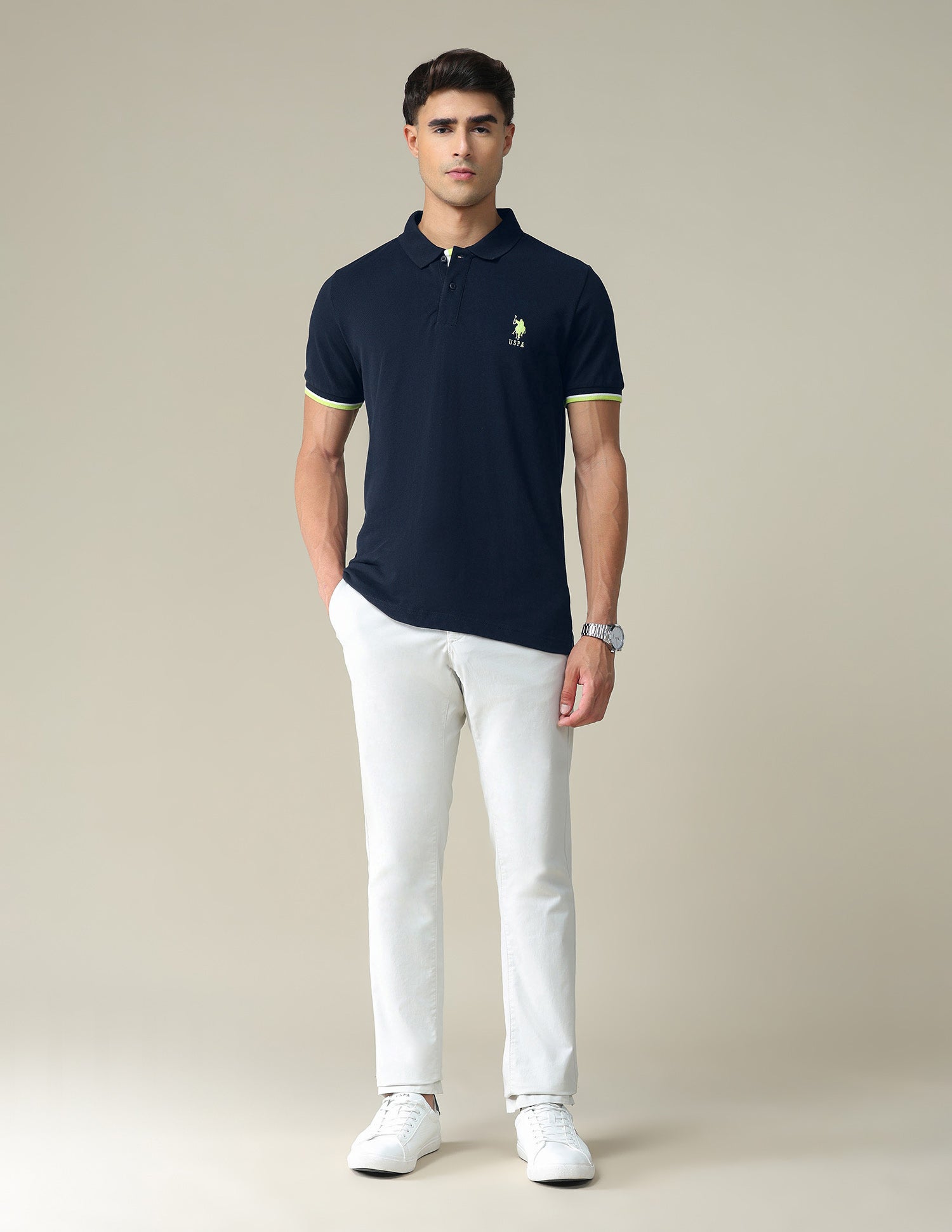 Slim Fit Polo Shirt Navy - U.S. POLO ASSN. | Large