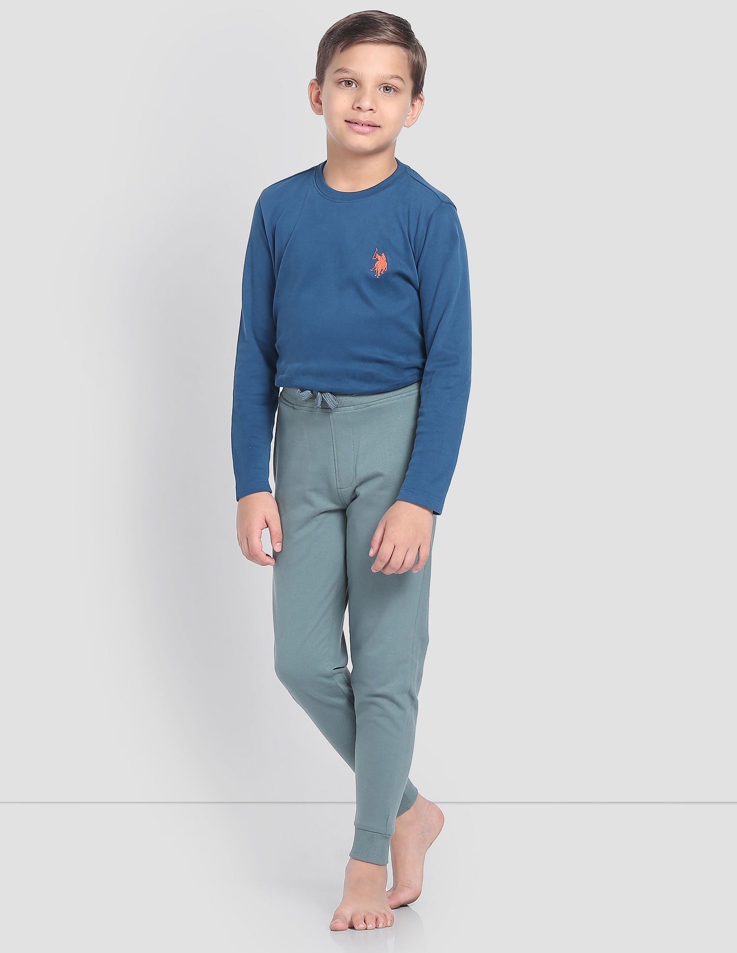 Mid Rise Drawstring Waist OKJ01 Joggers - Pack Of 1 Green - U.S. POLO ASSN. | Large