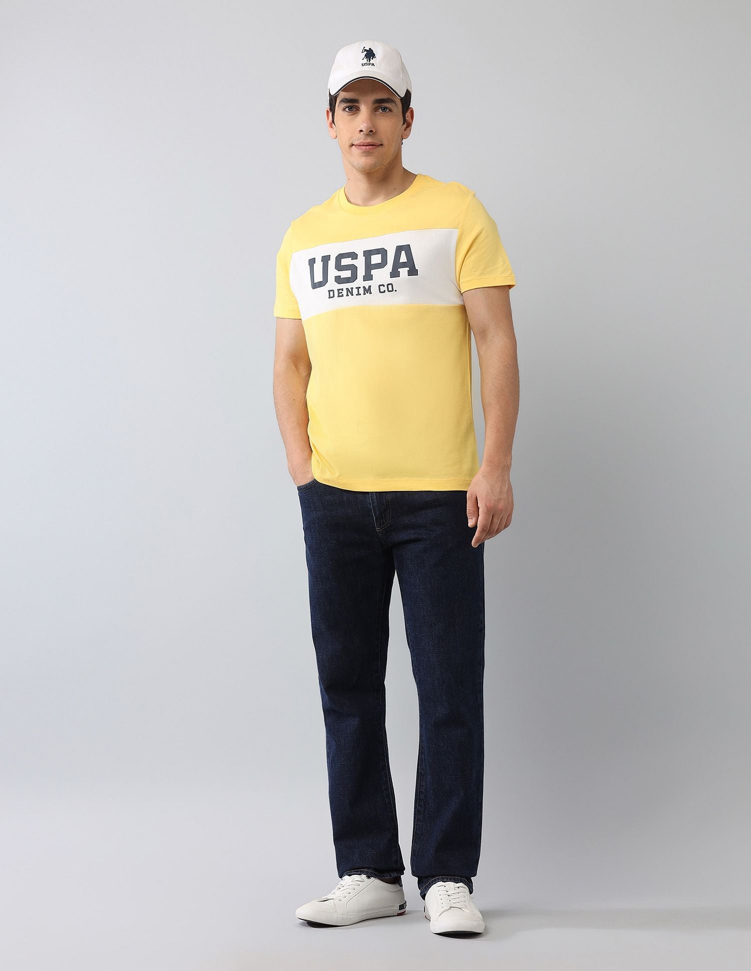 Muscle Fit Brand Printed T-Shirt Yellow - U.S. Polo Assn. India | Large