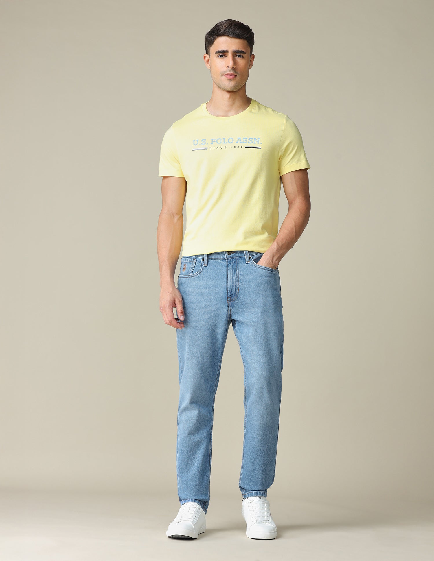 Cole Comfort Cropped Fit Blue Jeans Indigo - U.S. POLO ASSN. | Large