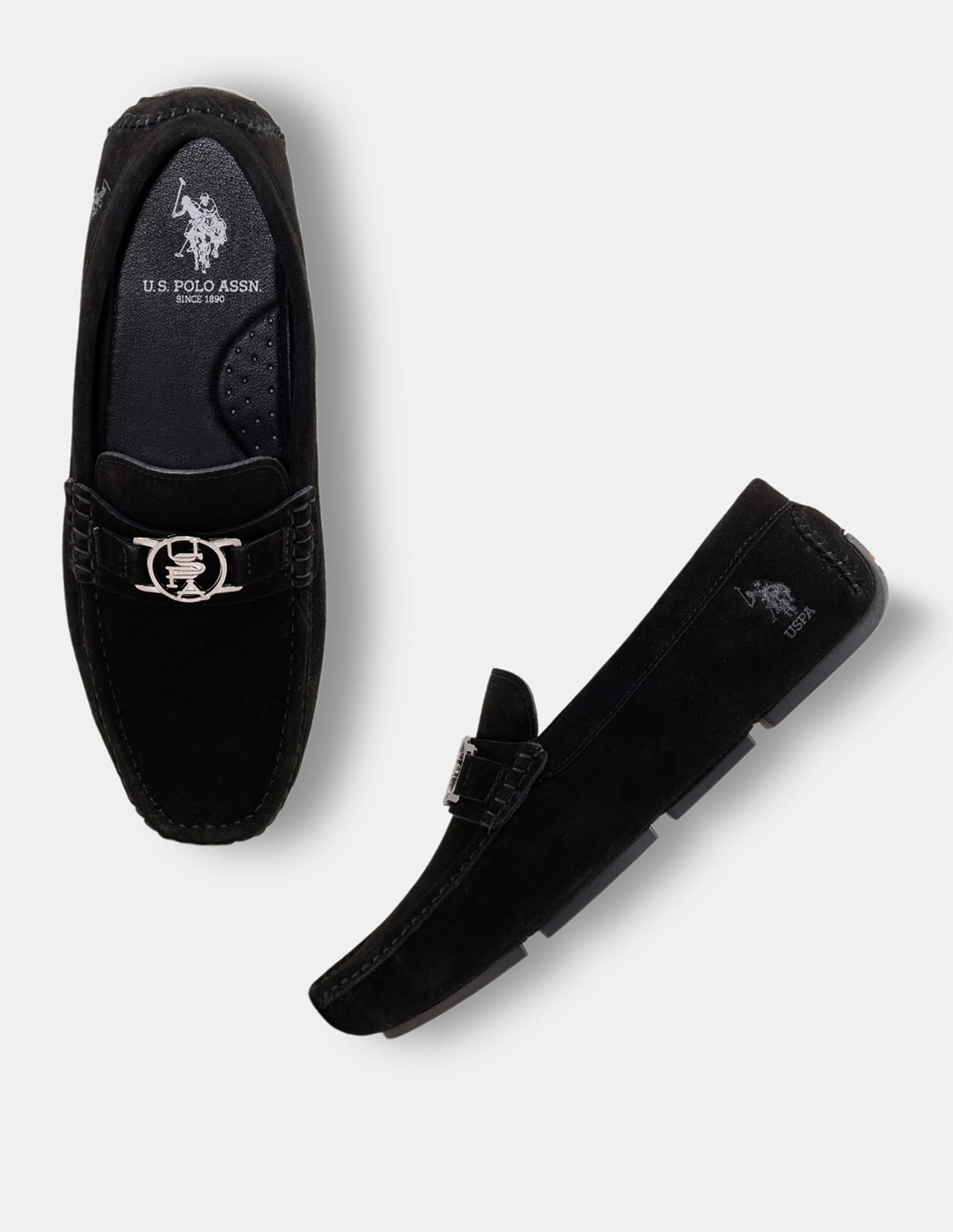 Men Torin Slip-Ons Suede Loafers Black - U.S. Polo Assn. India | Large