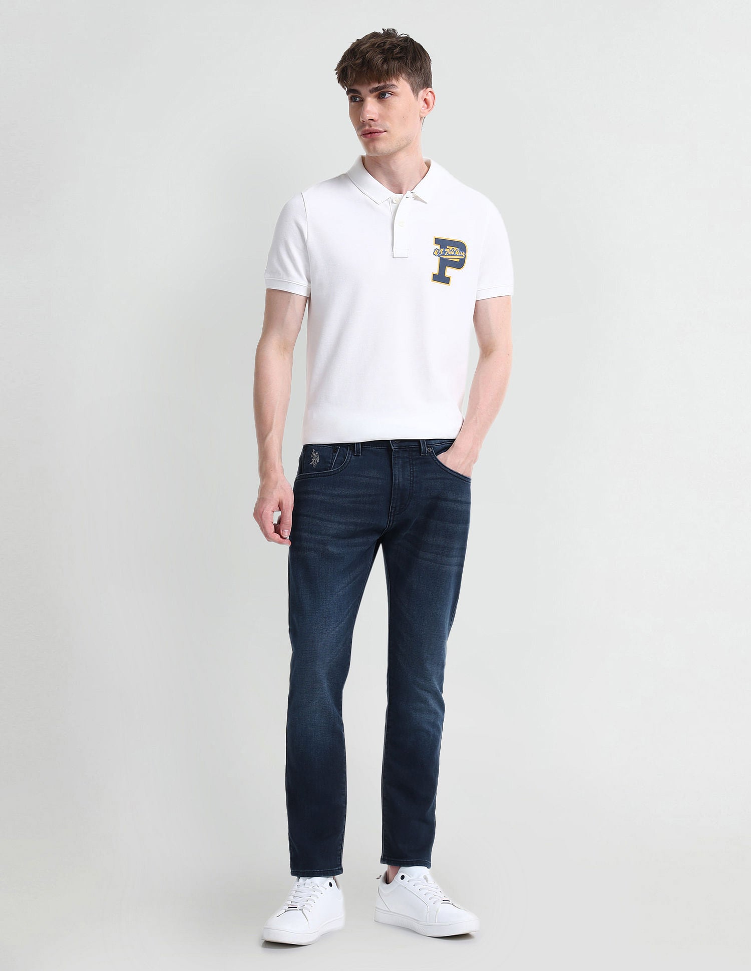 Henry Tapered Cropped Fit Blue Jeans Dark-Blue - U.S. Polo Assn. India | Large